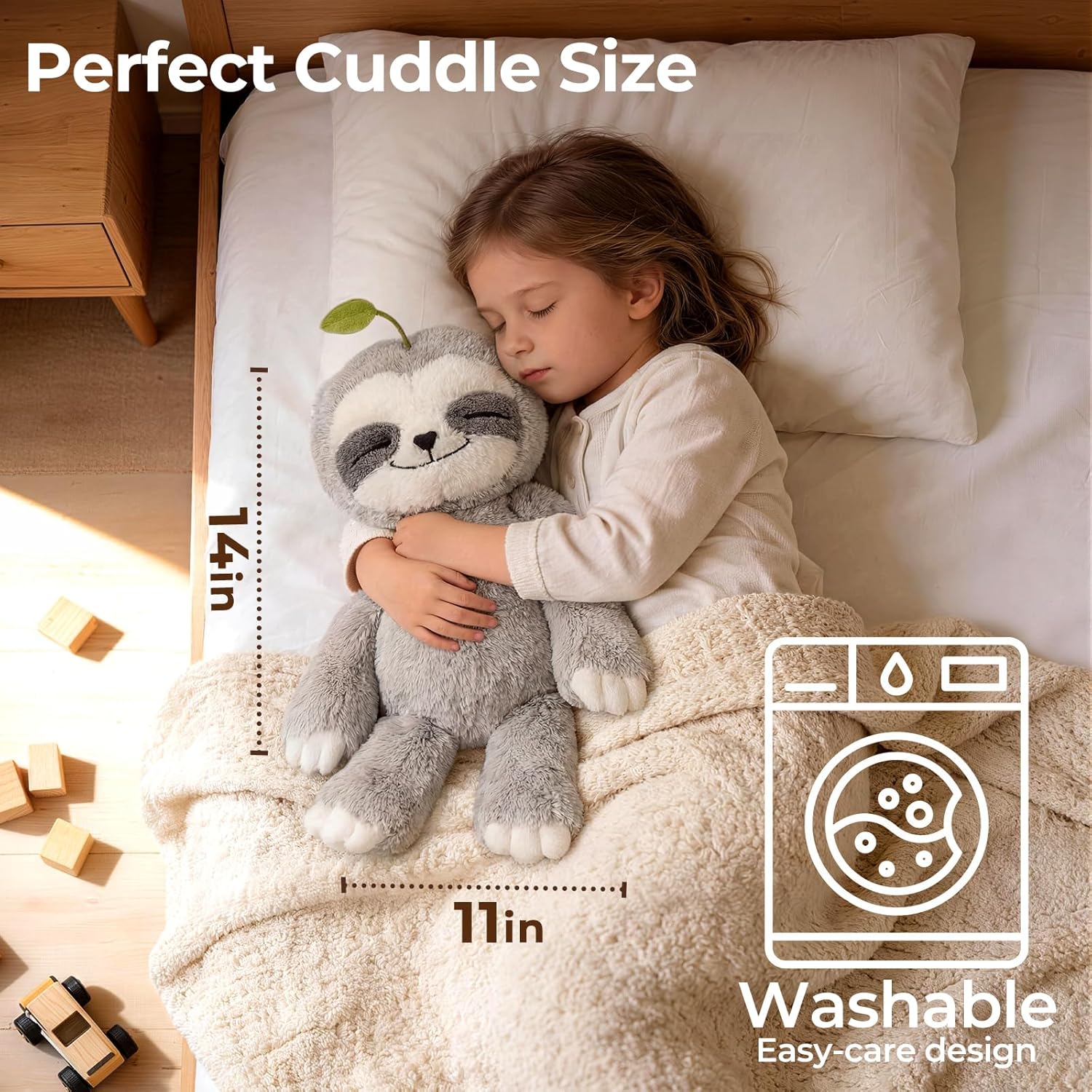 Thumbnail 5 de Mewaii 4 Lbs Weighted Heated Sloth Plush (15-inch) Microwave Warm Hug Toy