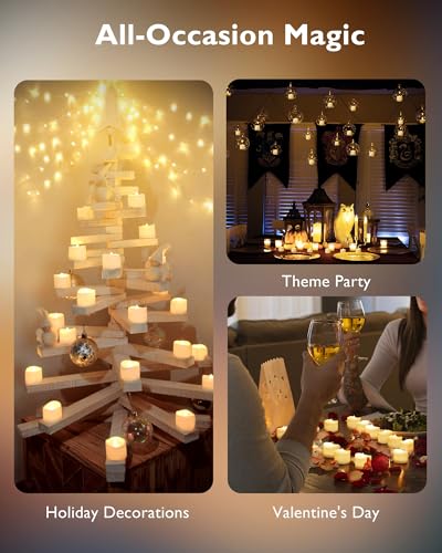 Thumbnail 6 de Homemory 24Pcs Flickering Flameless LED Tea Lights