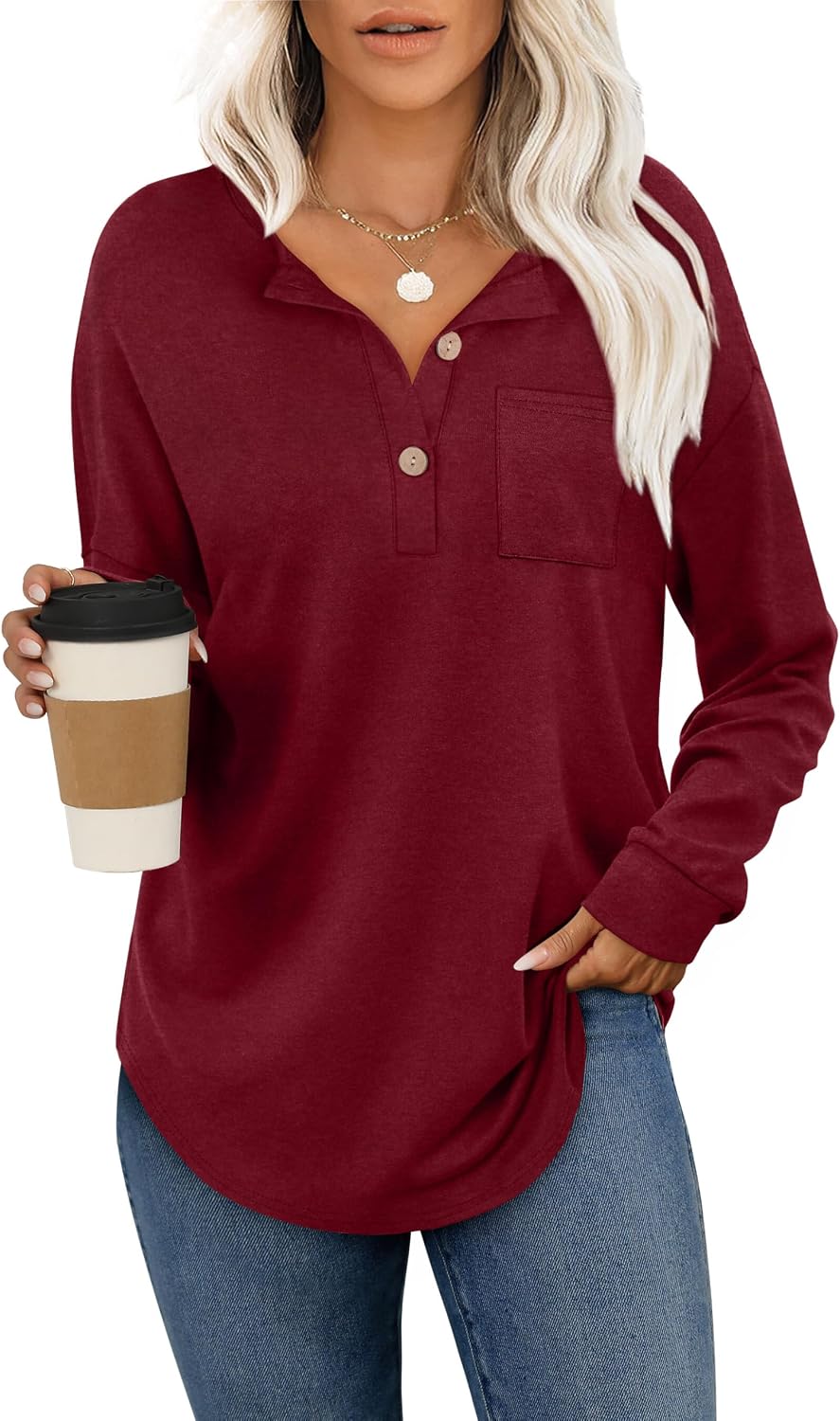 Thumbnail 4 de Aokosor Womens Sweatshirt Jumper for Women UK Long Sleeve