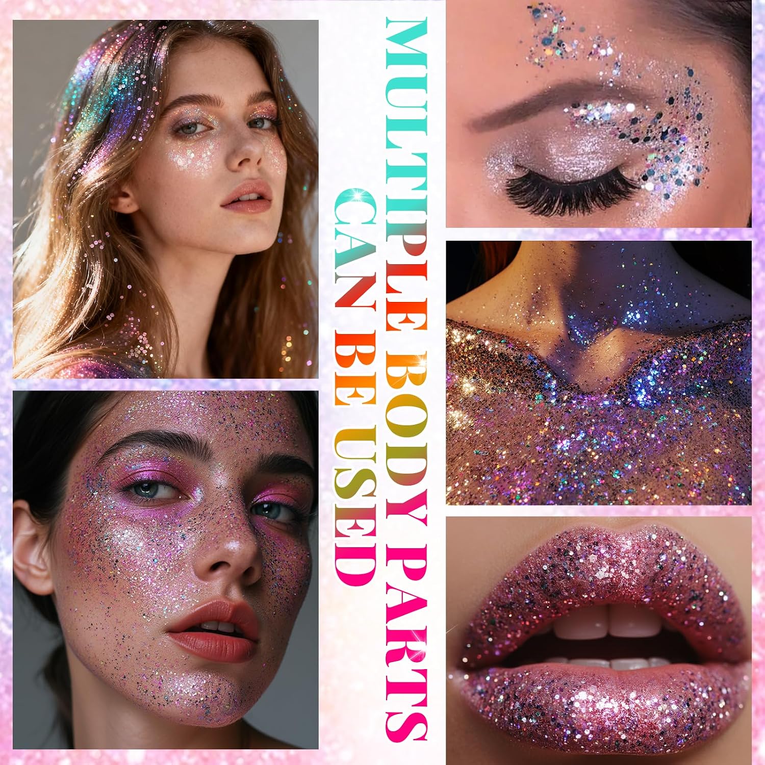 Detalle 1 de YBUETE Carnival White Glitter Stick for Face, Body and Hair