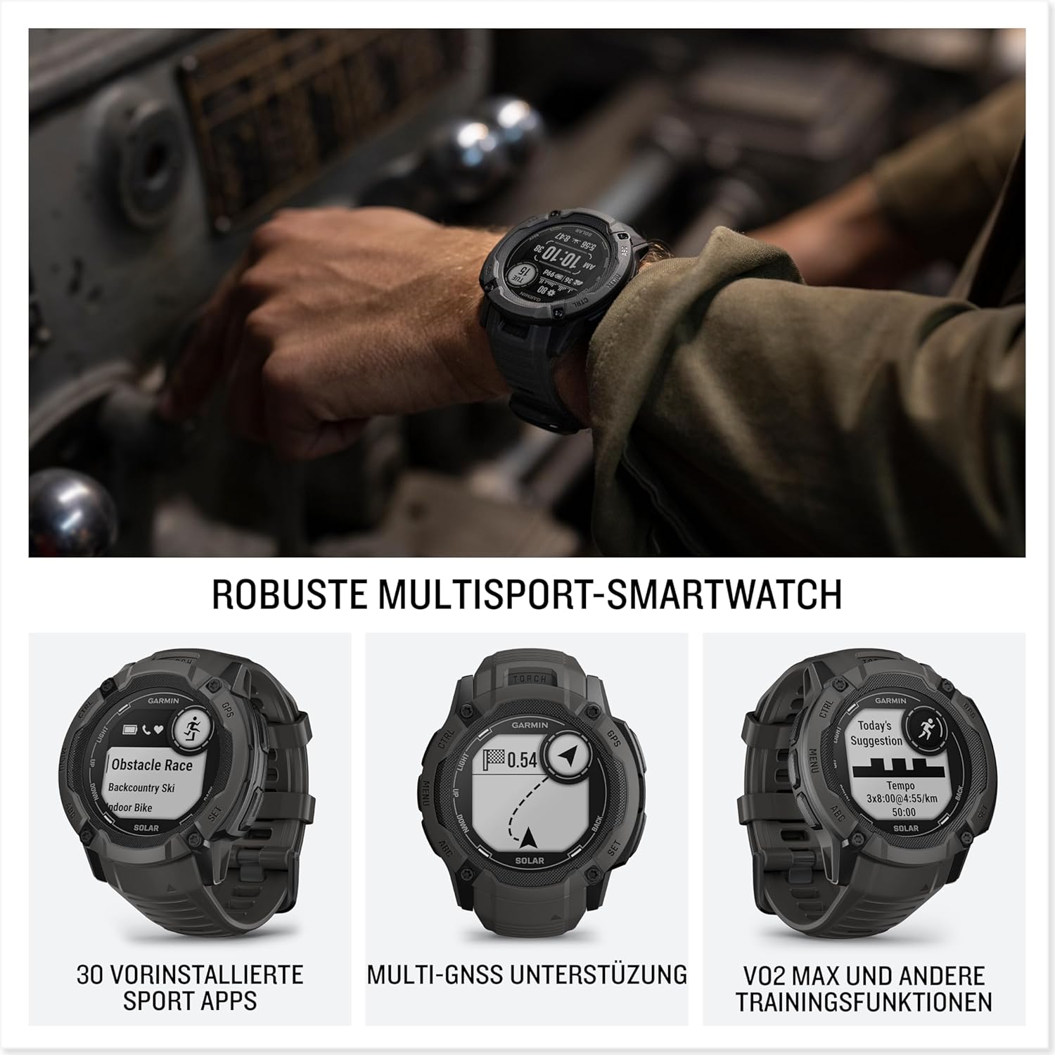 Thumbnail 1 de Garmin Instinct 2X Solar 50 mm – GPS-Smartwatch mit Solar-Laden, Multi-Satellitenempfang und Trainingszustand