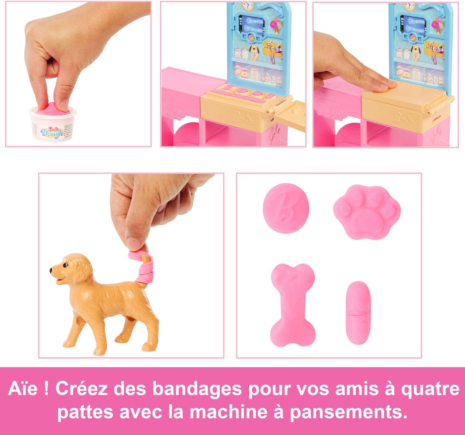 Thumbnail 3 de Coffret Clinique vétérinaire Barbie – poupée aux cheveux roses et accessoires (JFX93)