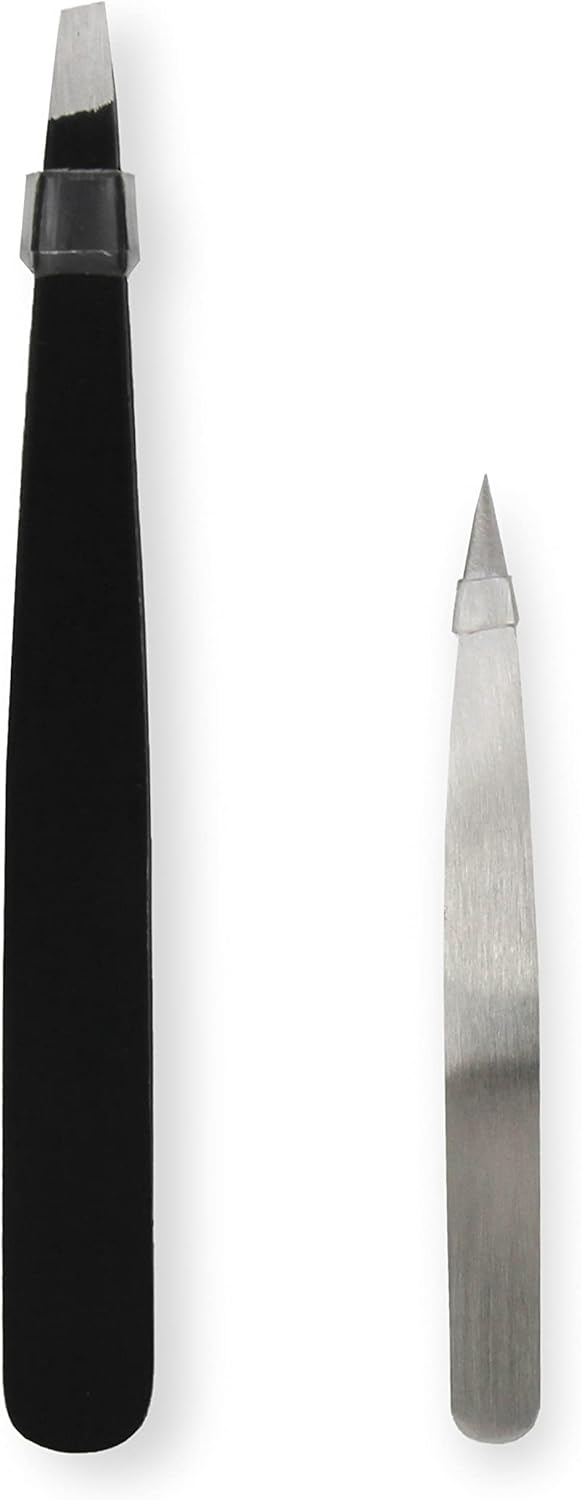 Thumbnail 2 de Amazon Basics 4-Piece Eyebrow Grooming Kit with Scissors, Tweezers, and Spoolie Brush (Black)