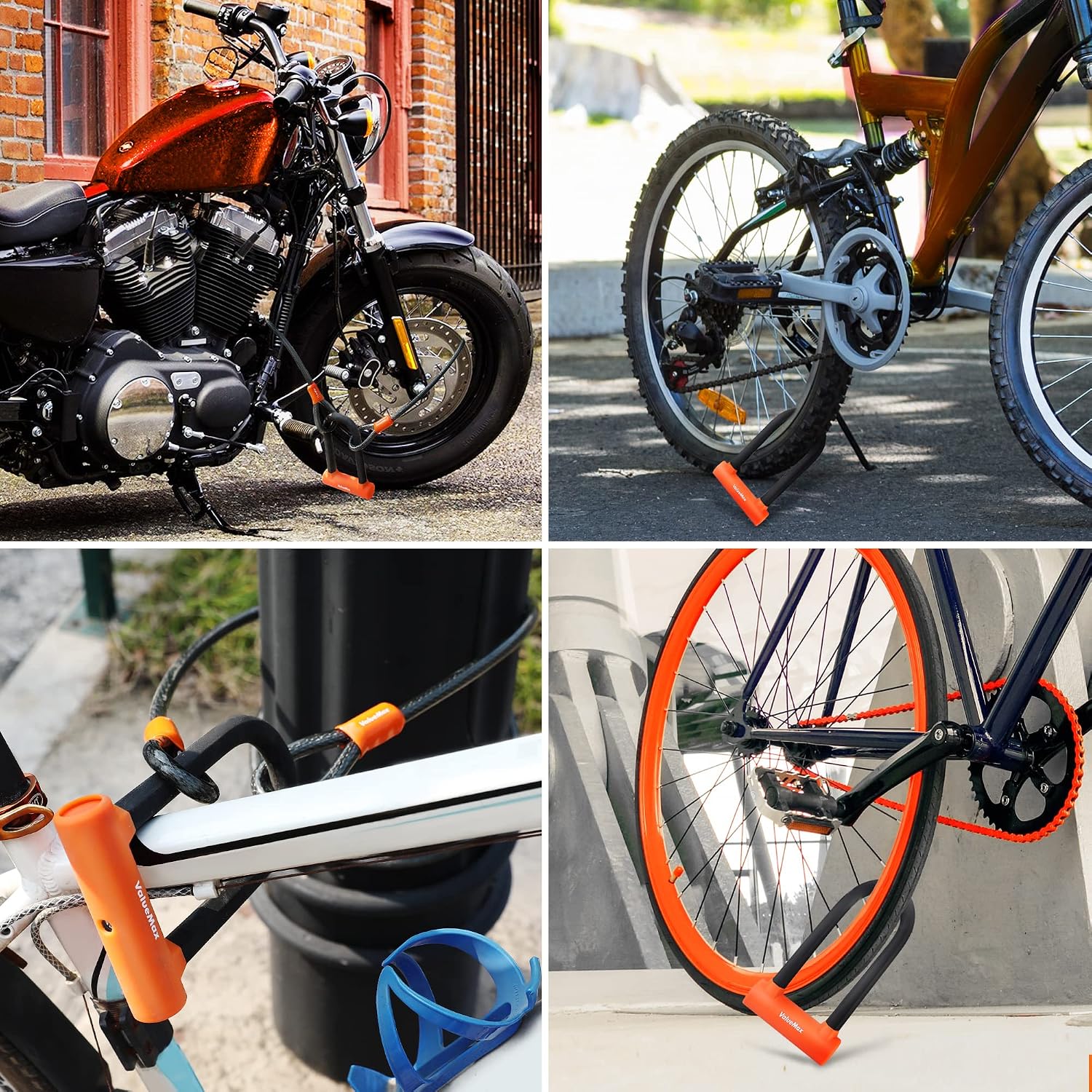 Thumbnail 6 de ValueMax Lucchetti a U 2 in 1 con Cavo 1,8 m e Supporto per Bicicletta, Veicoli Elettrici e Motocicli