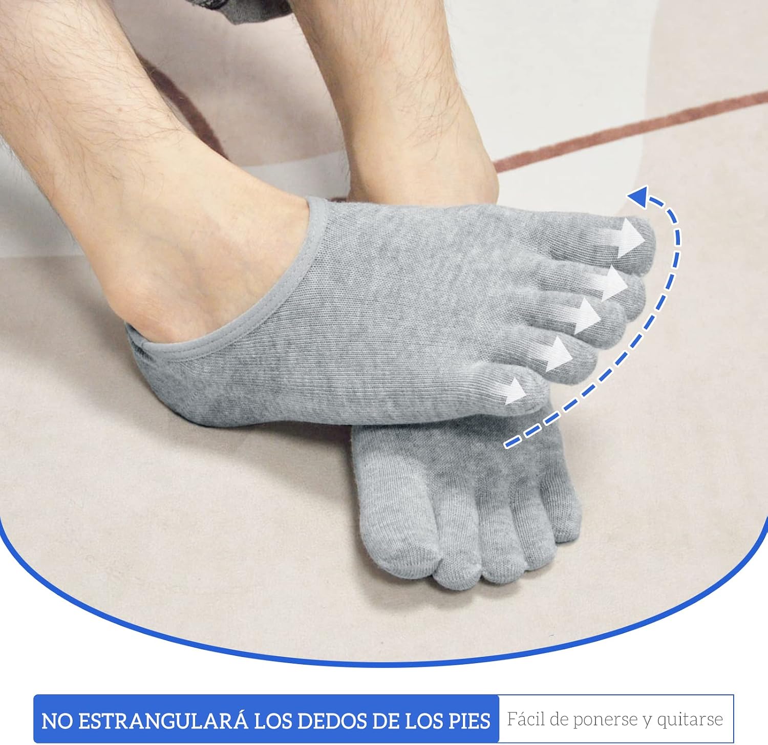 Thumbnail 3 de PUTUO Calcetines invisibles cinco dedos 4 pares