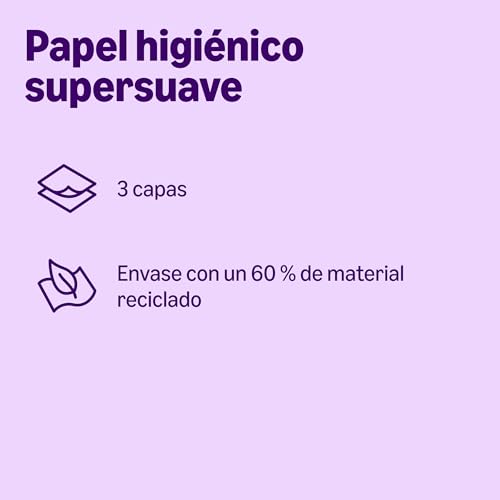 Detalle de Papel Higiénico Supersuave de 3 Capas, by Amazon — 36 Rollos (4 paquetes) con certificación FSC