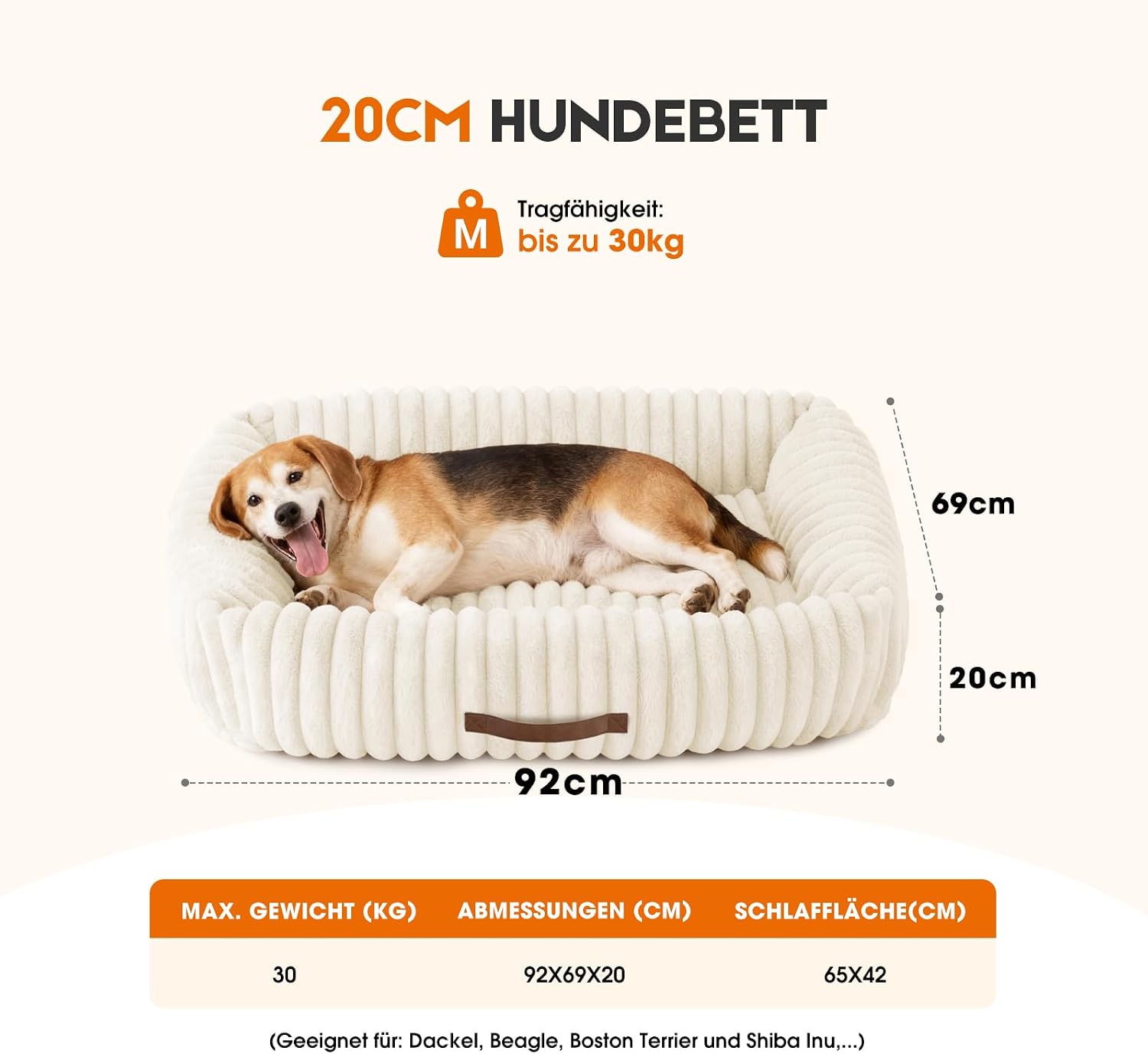 Thumbnail 6 de Upvilla Luxusweicher Hundekorb 92×69×20 cm