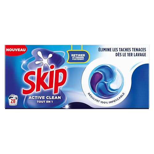 Detalle de Skip Capsules Lessive Tout en 1 Active Clean – 4x28 Lavages