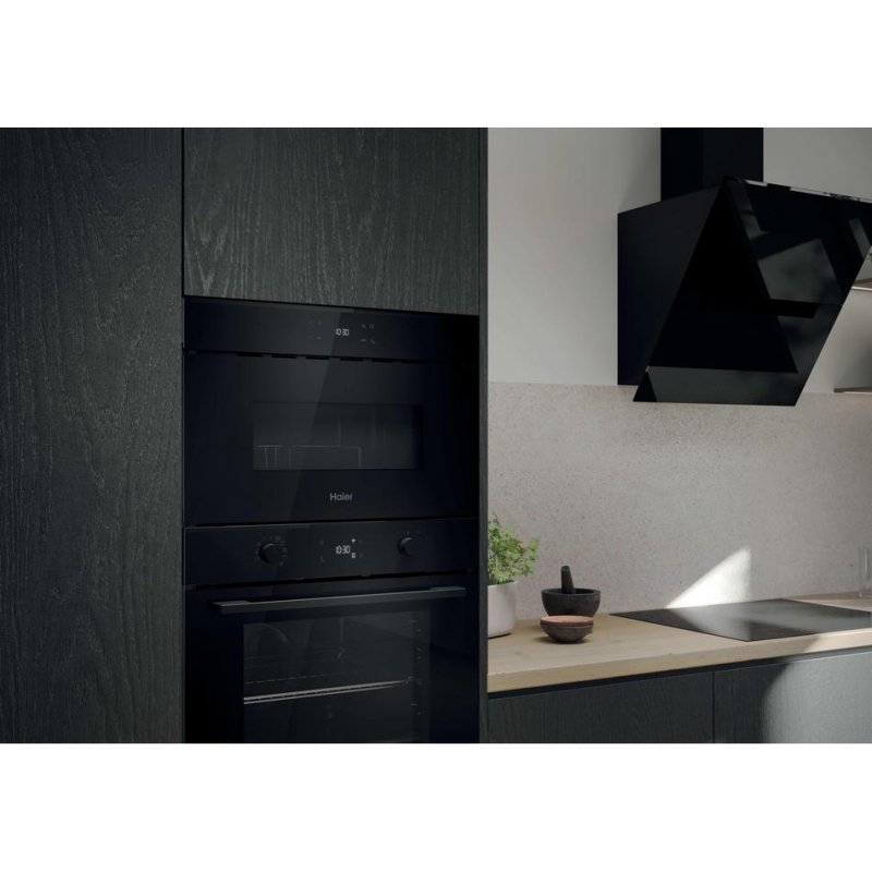 Detalle de Haier H38SIDBF7XS: Microondas integrable 24 L con Grill, Touch y apertura automática