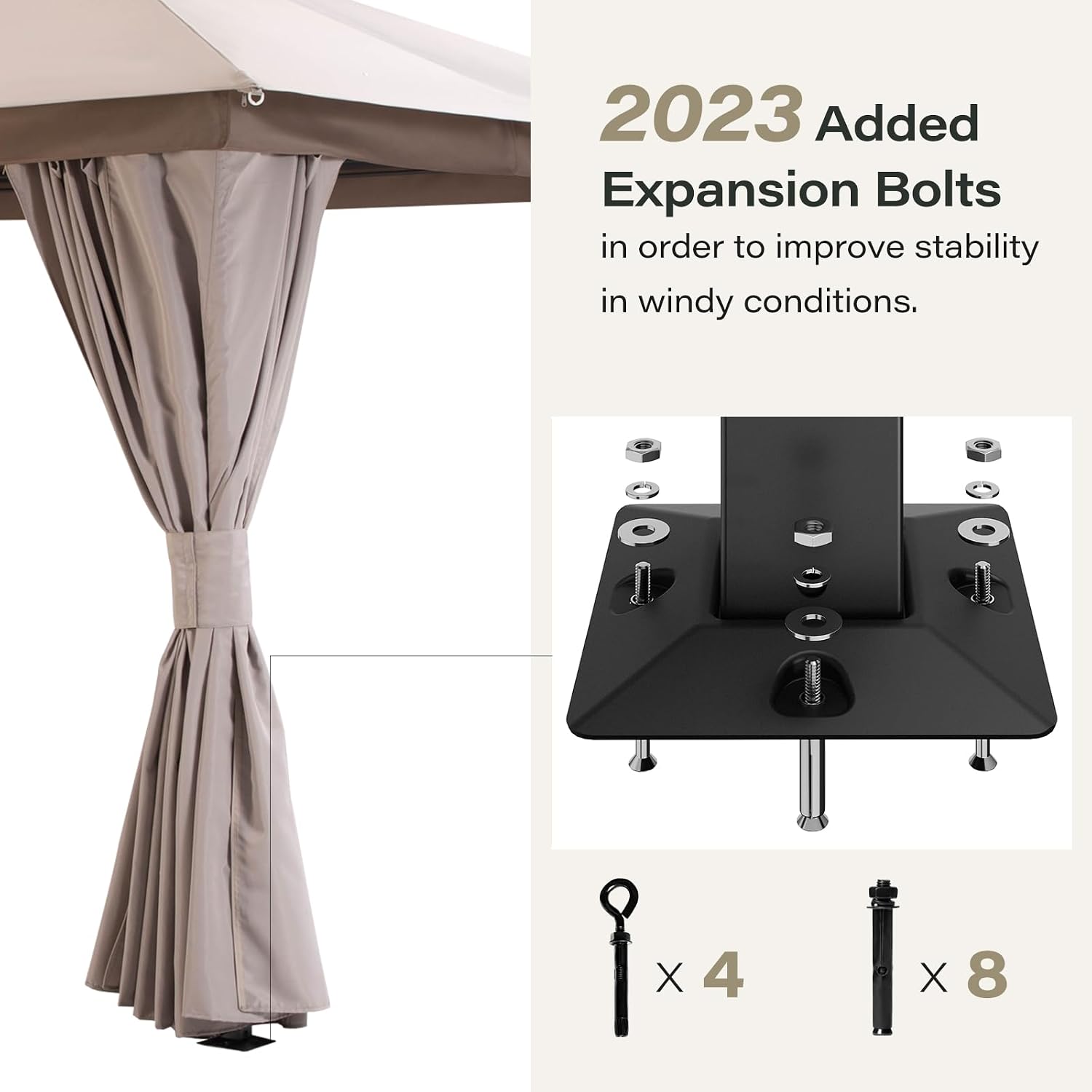 Detalle 1 de LAUSAINT HOME BSSGPCT01KQ1 10'x10' Patio Gazebo with Double Roof