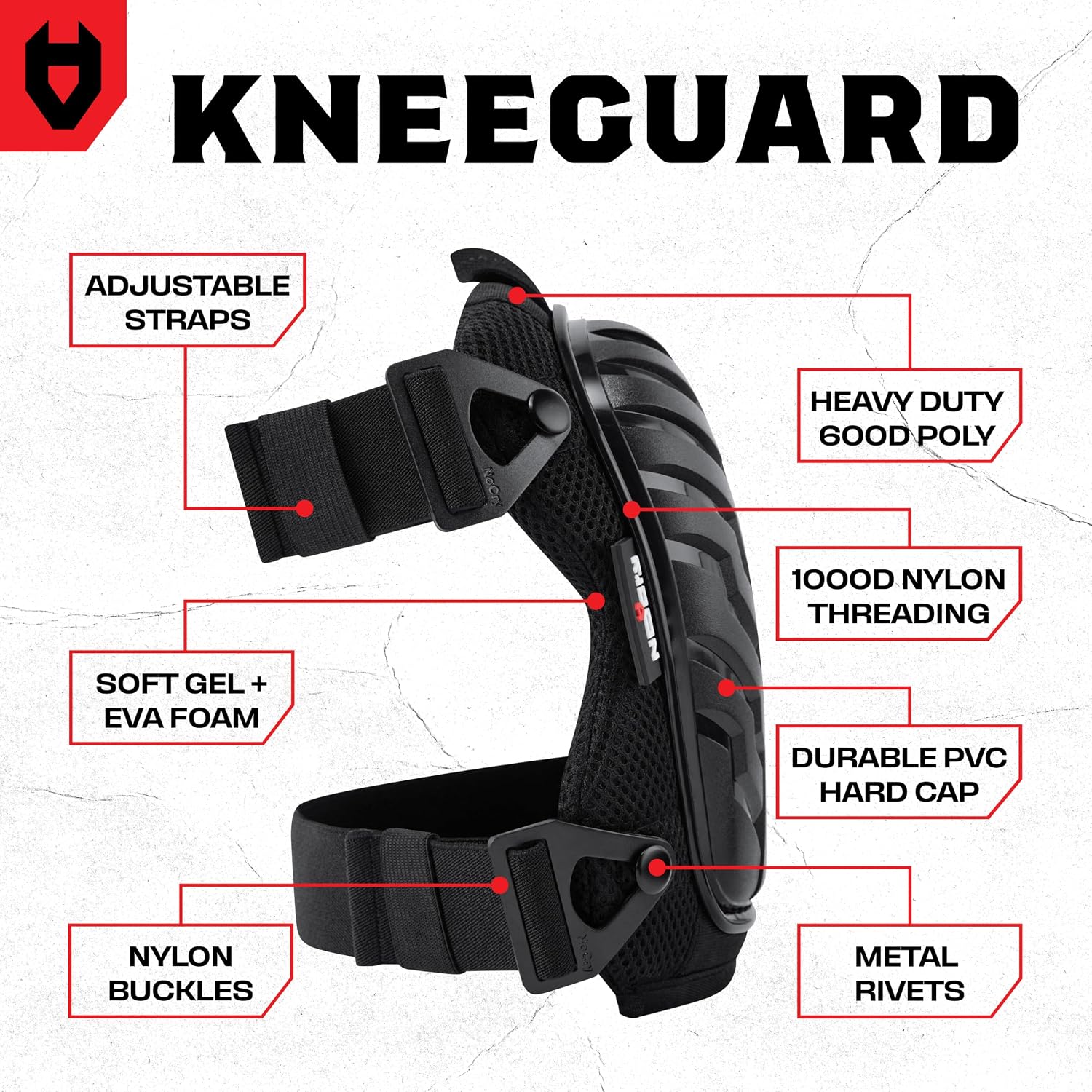 Detalle 2 de NoCry NC-PKP-V1B Construction Knee Pads with EVA Foam and Hard Cap