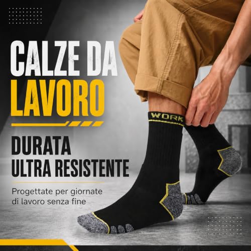 Detalle de Niorasen calzini da lavoro uomo, 6 paia in spugna, taglia 47-50