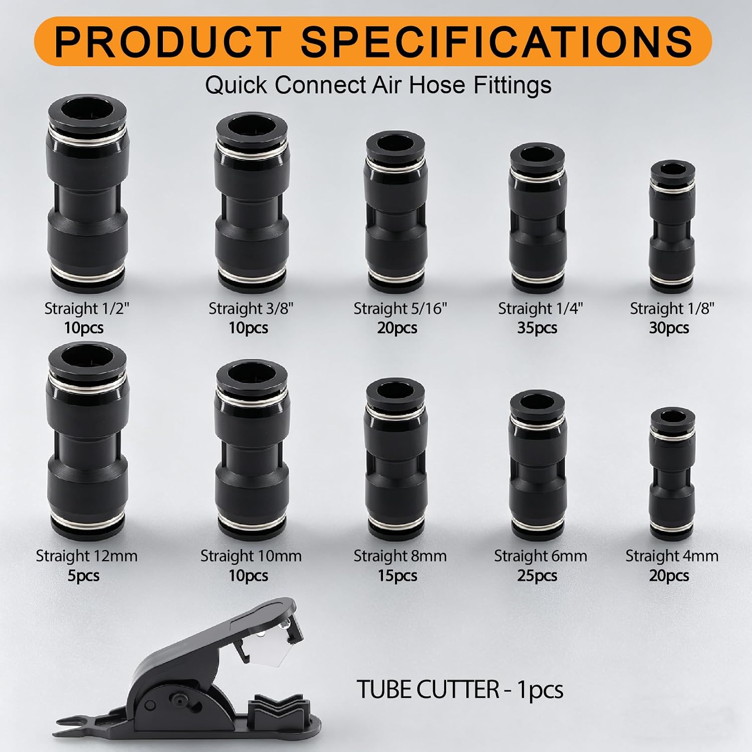 Thumbnail 1 de Ruikarhop 180-Piece Air Hose Quick-Connect Fitting Set, 1/8–1/2 in & 4–12 mm