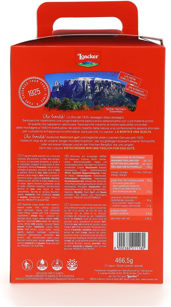 Detalle 2 de Loacker Misto Bontà Edizione 2026 – Confezione Regalo da 466,5 g con 11 Delizie di Wafer