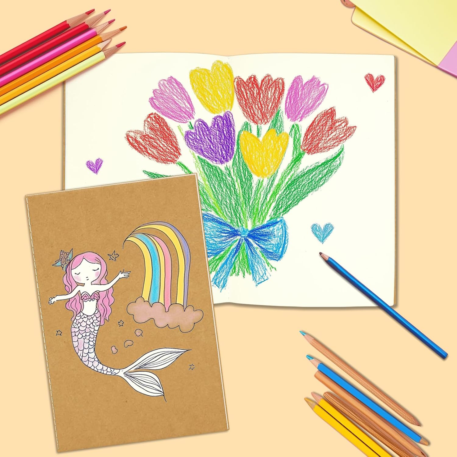 Thumbnail 2 de DWIYITTN A5 Blank Notebooks, 24-Pack Kraft Journals with 60 Pages