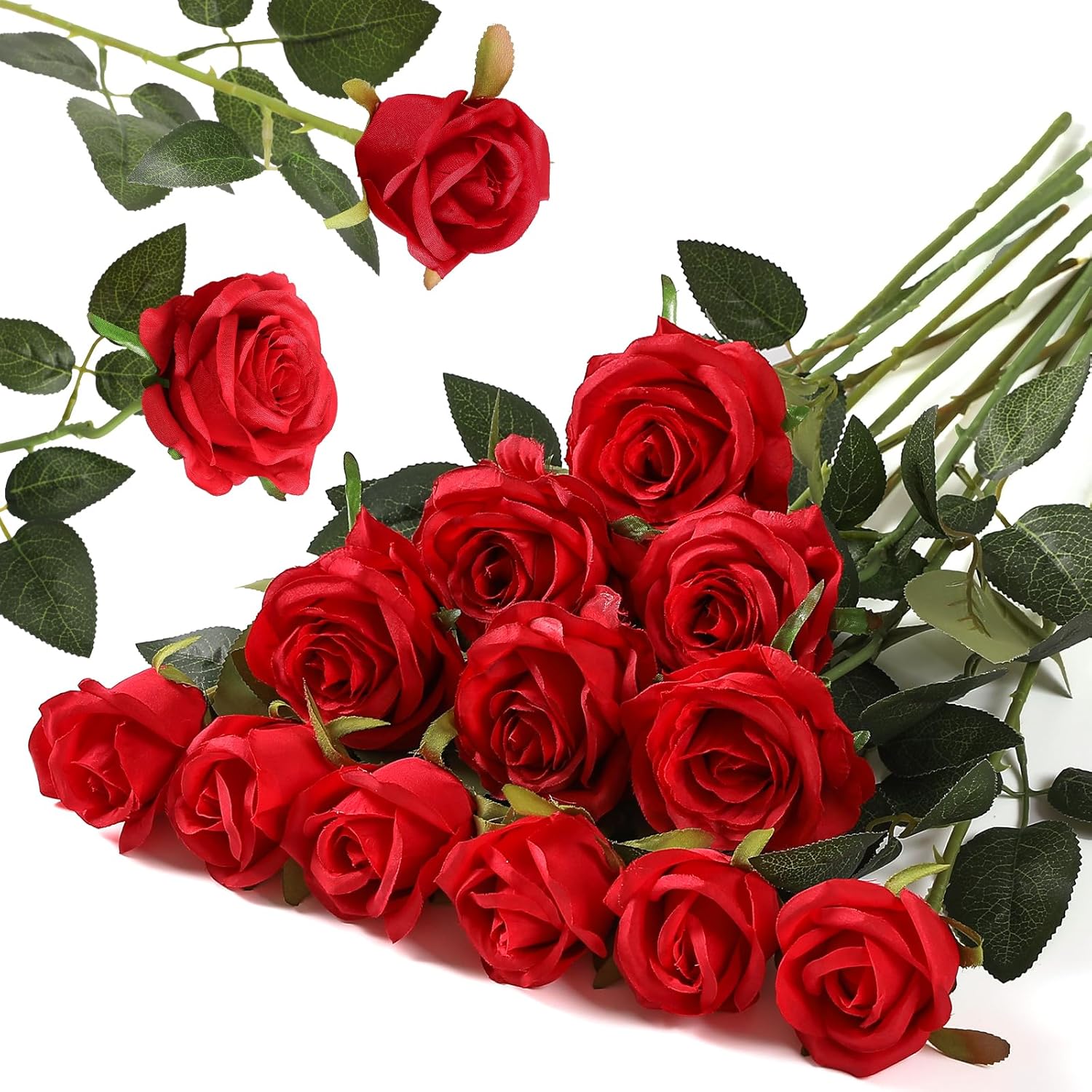 Detalle de Hawesome 12PCS Artificial Roses Bouquet for Wedding ⌘