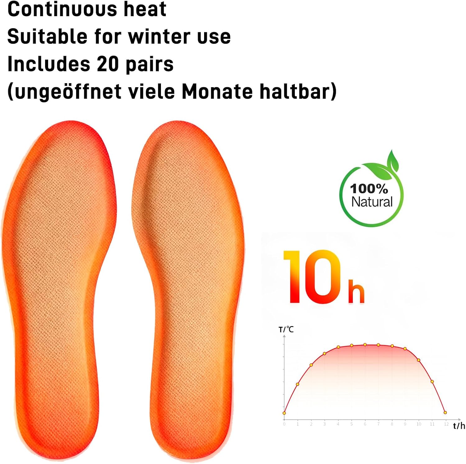 Detalle 1 de ZALASUNG warmtezolen, 20 paar voor schoenen en skischoenen, 8 uur warmte