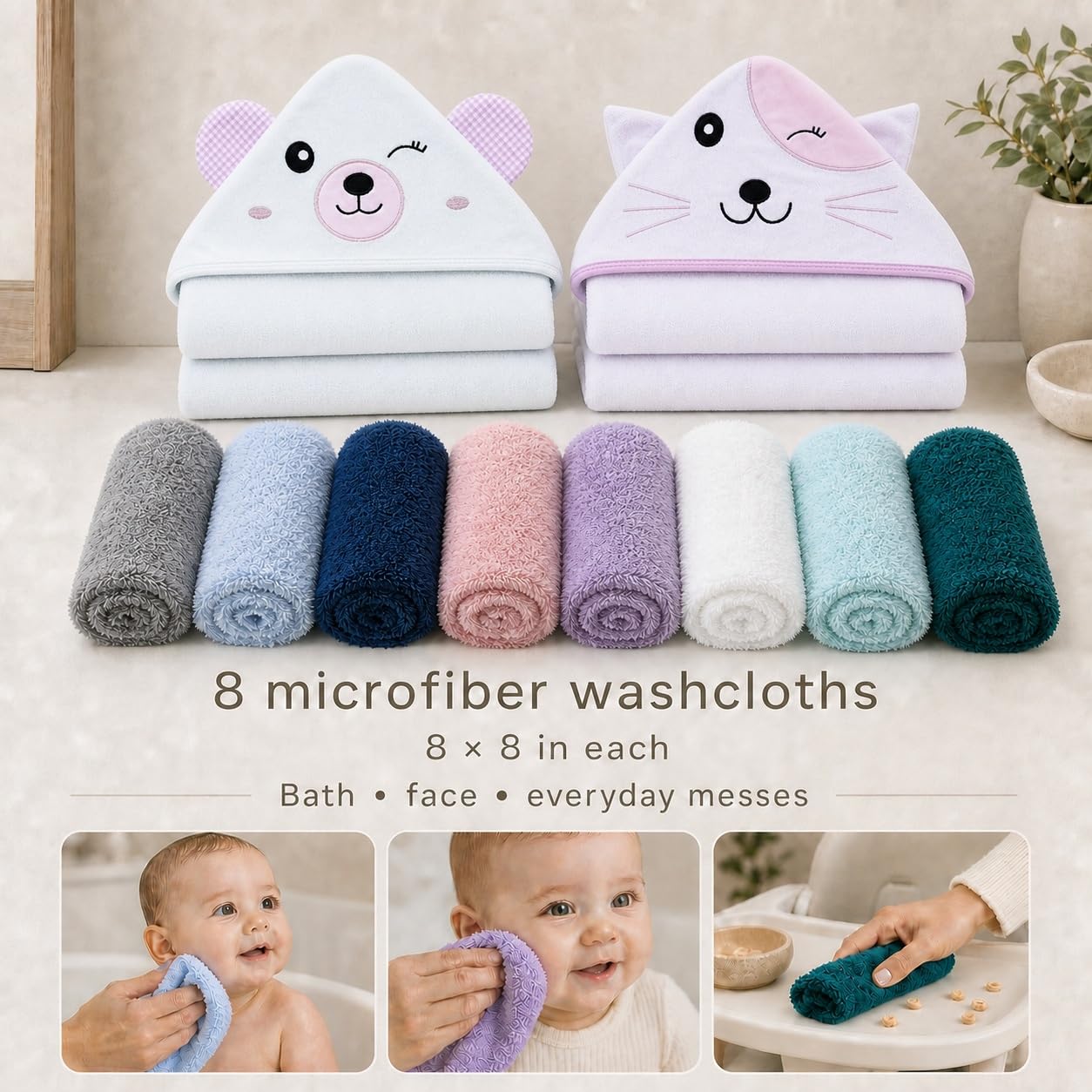 Detalle 1 de Cute Castle Baby Hooded Towels, Rayon