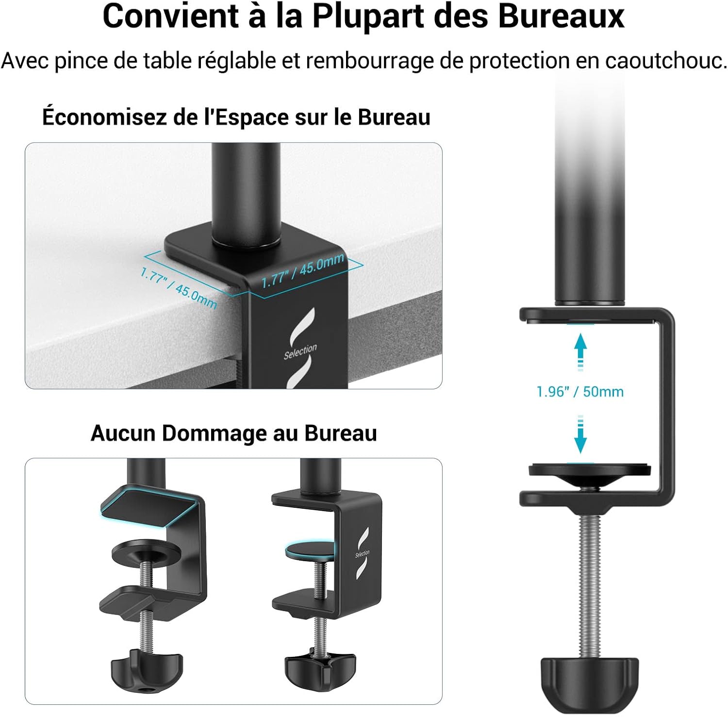 Thumbnail 2 de SMALLRIG Support de table avec rotule 1/4" et pince C (3488) — montage photo et éclairage réglable