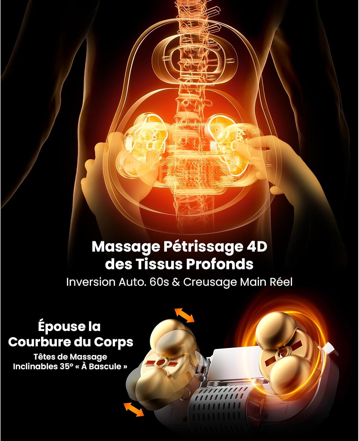 Detalle 2 de BOB AND BRAD EZBack Go Masseur dos et cervicales 2500mAh