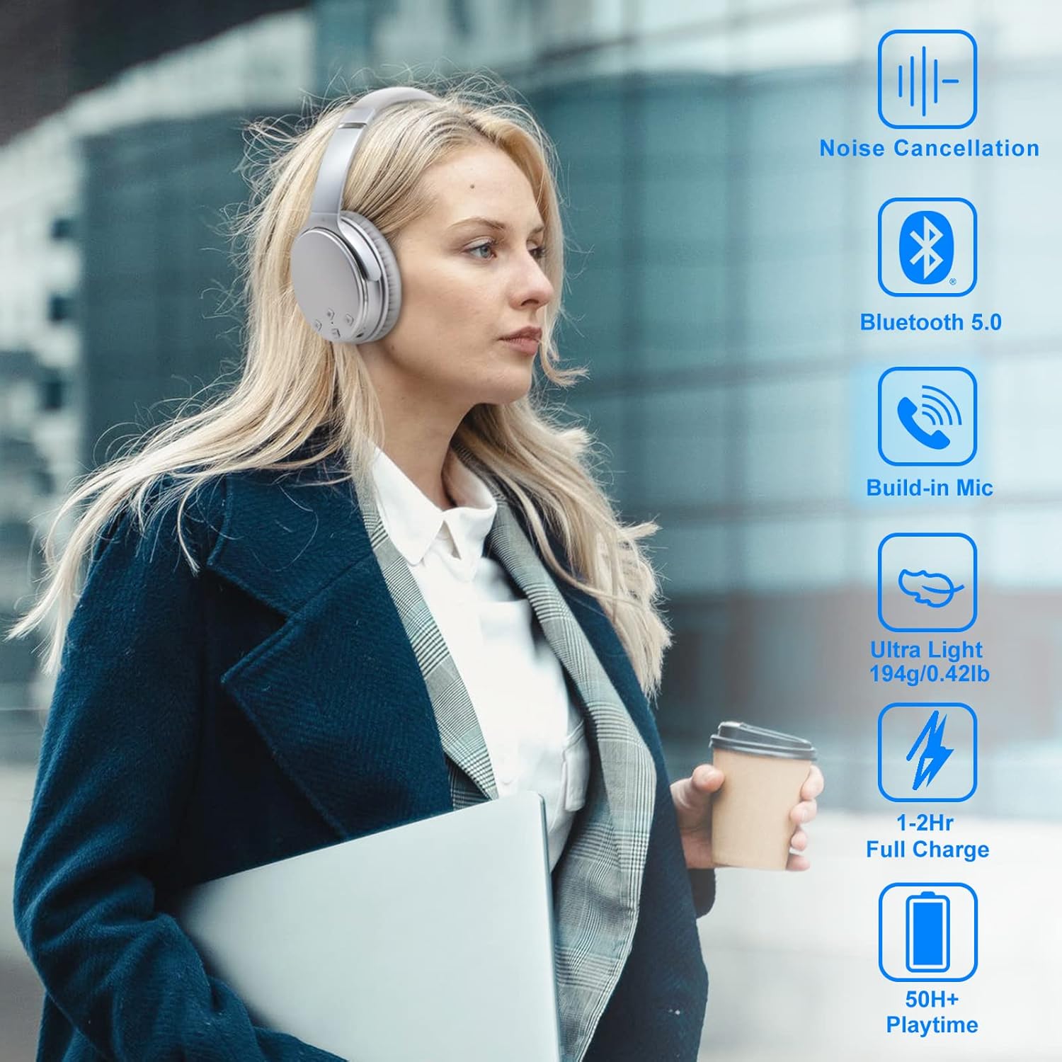 Thumbnail 1 de Srhythm NC35 Wireless Noise-Cancelling Headphones 50h