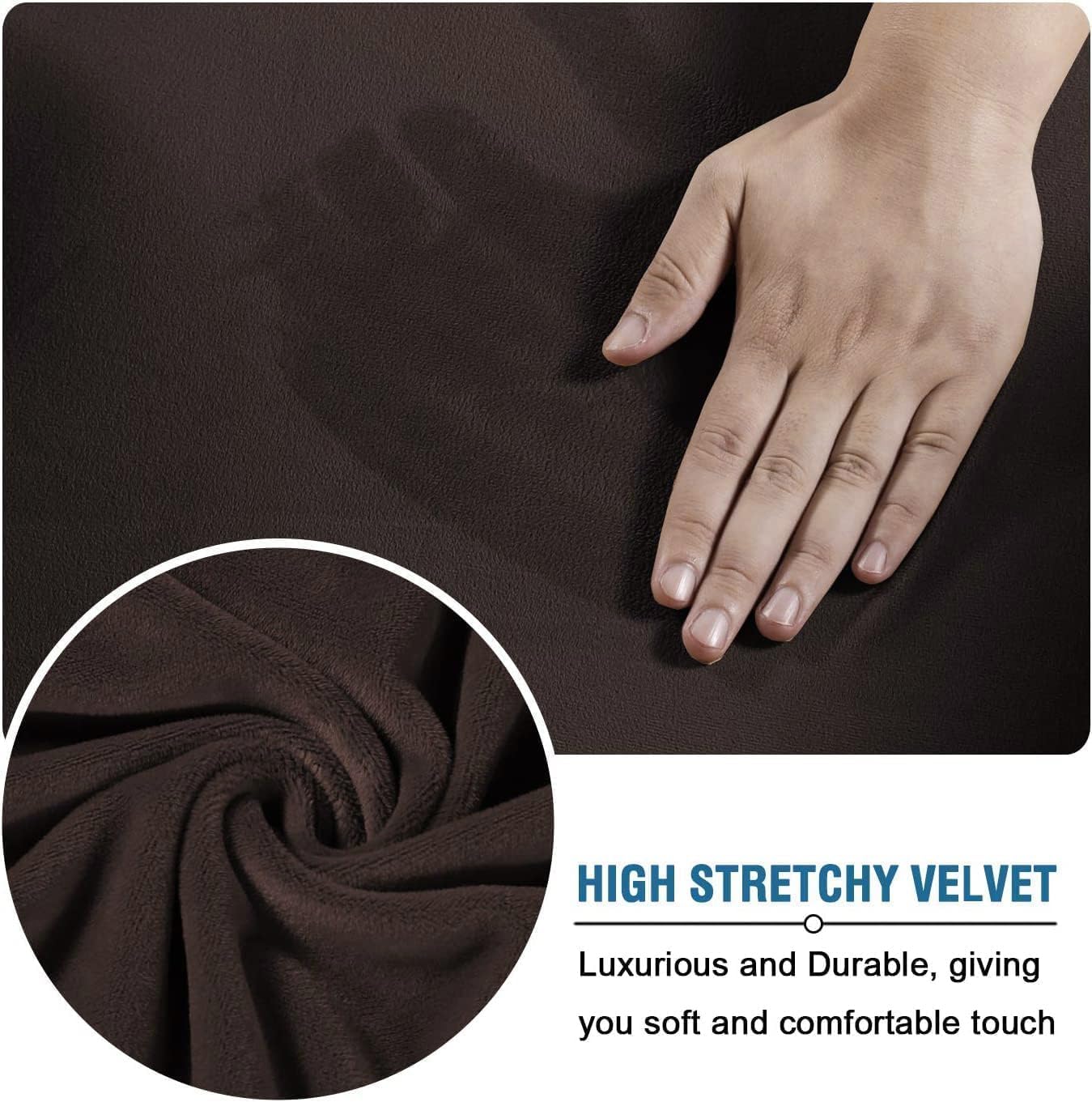 Thumbnail 4 de H.VERSAILTEX High Stretch Sofa Slipcover 97 Inch Brown 🛋