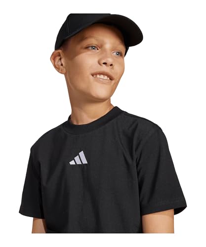 Detalle de adidas Unisex Essentials T-Shirt 13-14 Years Black/White: comfort e stile daily per i giovani