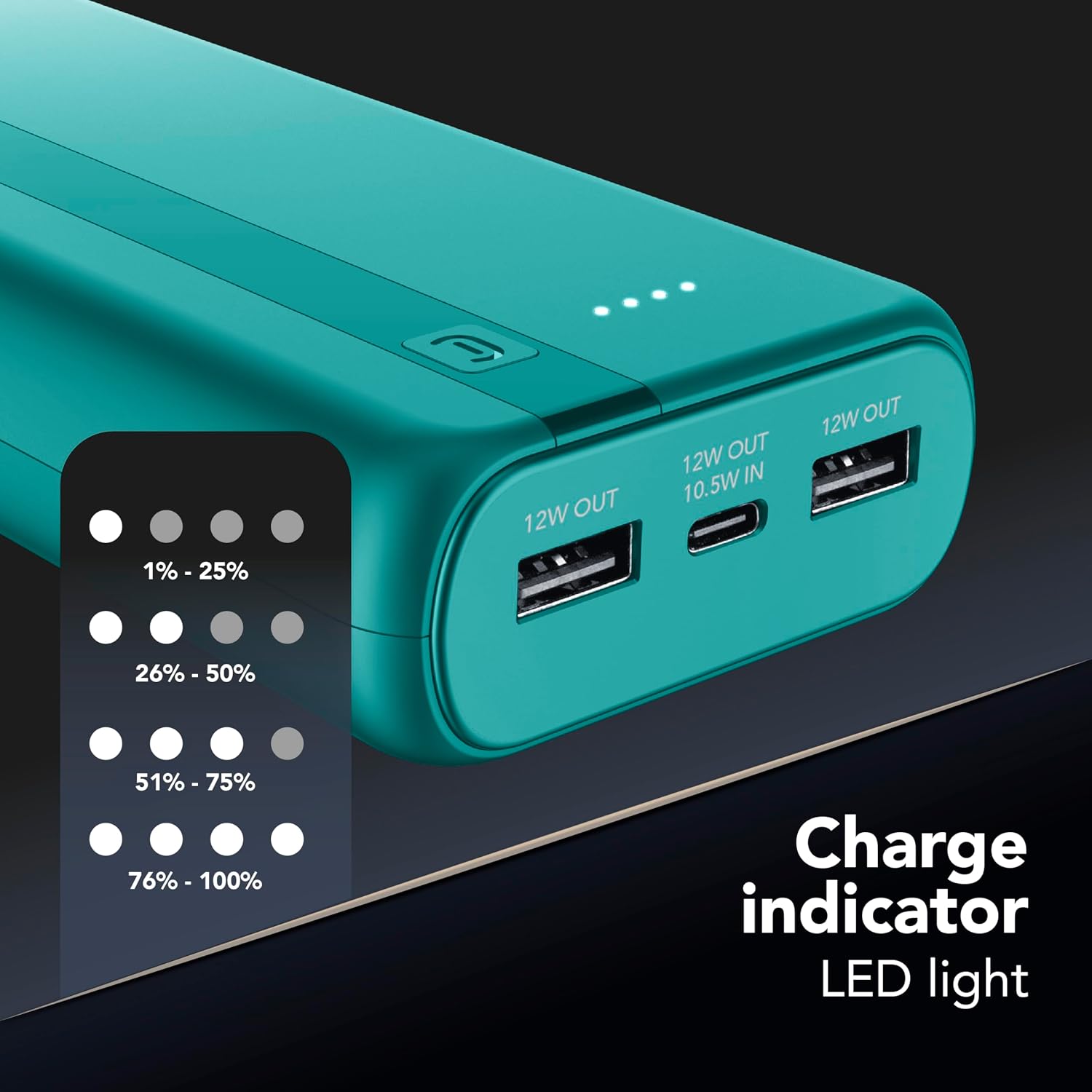 Detalle 2 de Cellularline Power Bank 20000 mAh con USB-C In/Out e 2 USB-A: alimenta i tuoi dispositivi ovunque