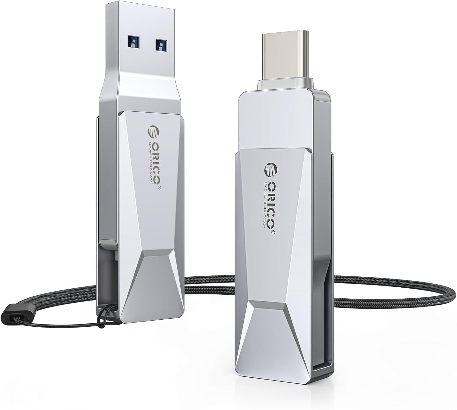Detalle de ORICO USB Stick CB05 128 GB mit USB‑C & USB‑A (2‑in‑1), bis zu 150 MB/s, silber
