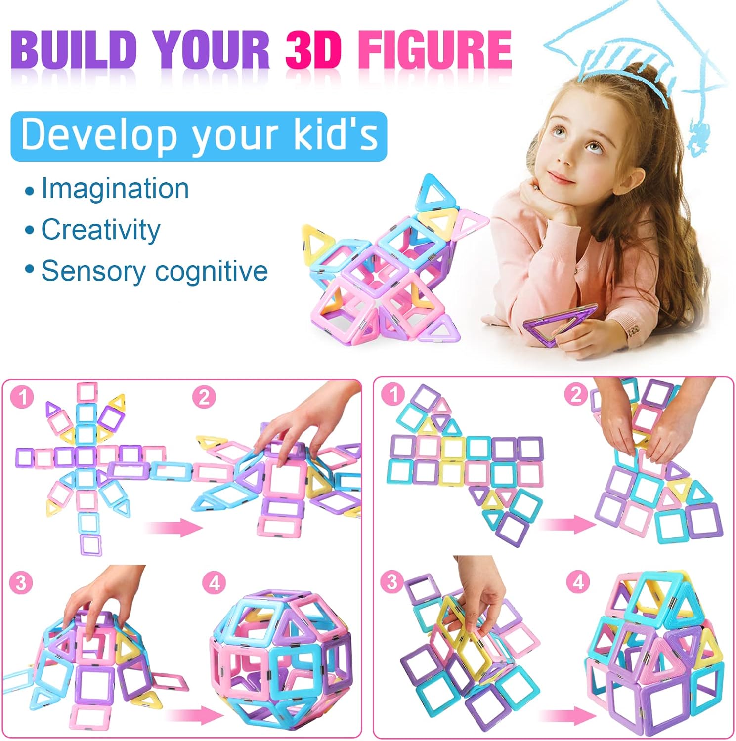 Thumbnail 6 de Tolnetr Magnetic Tiles 40-Piece Set 🧩
