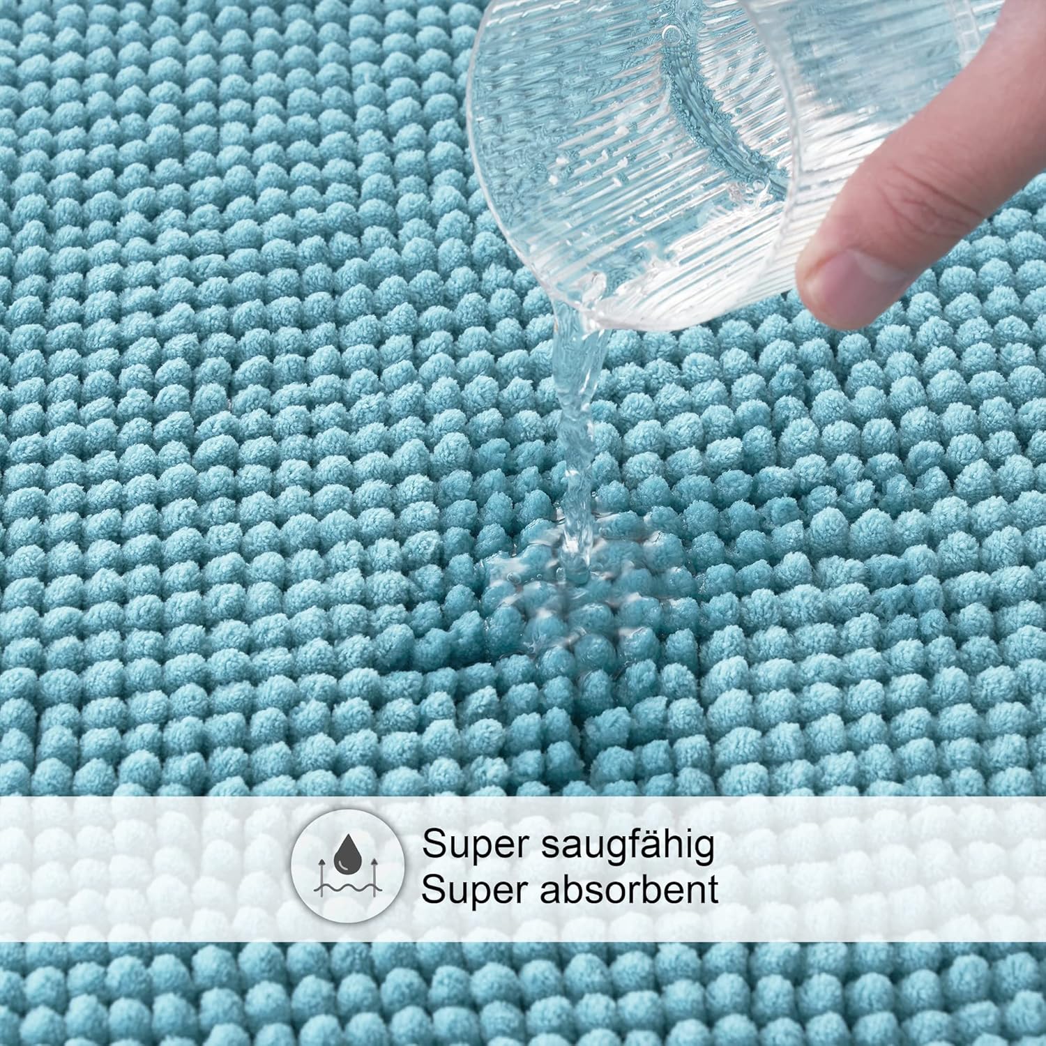 Thumbnail 4 de Decomira Badematte rutschfest – Chenille Badteppich 70x120 cm, Petrol Türkis