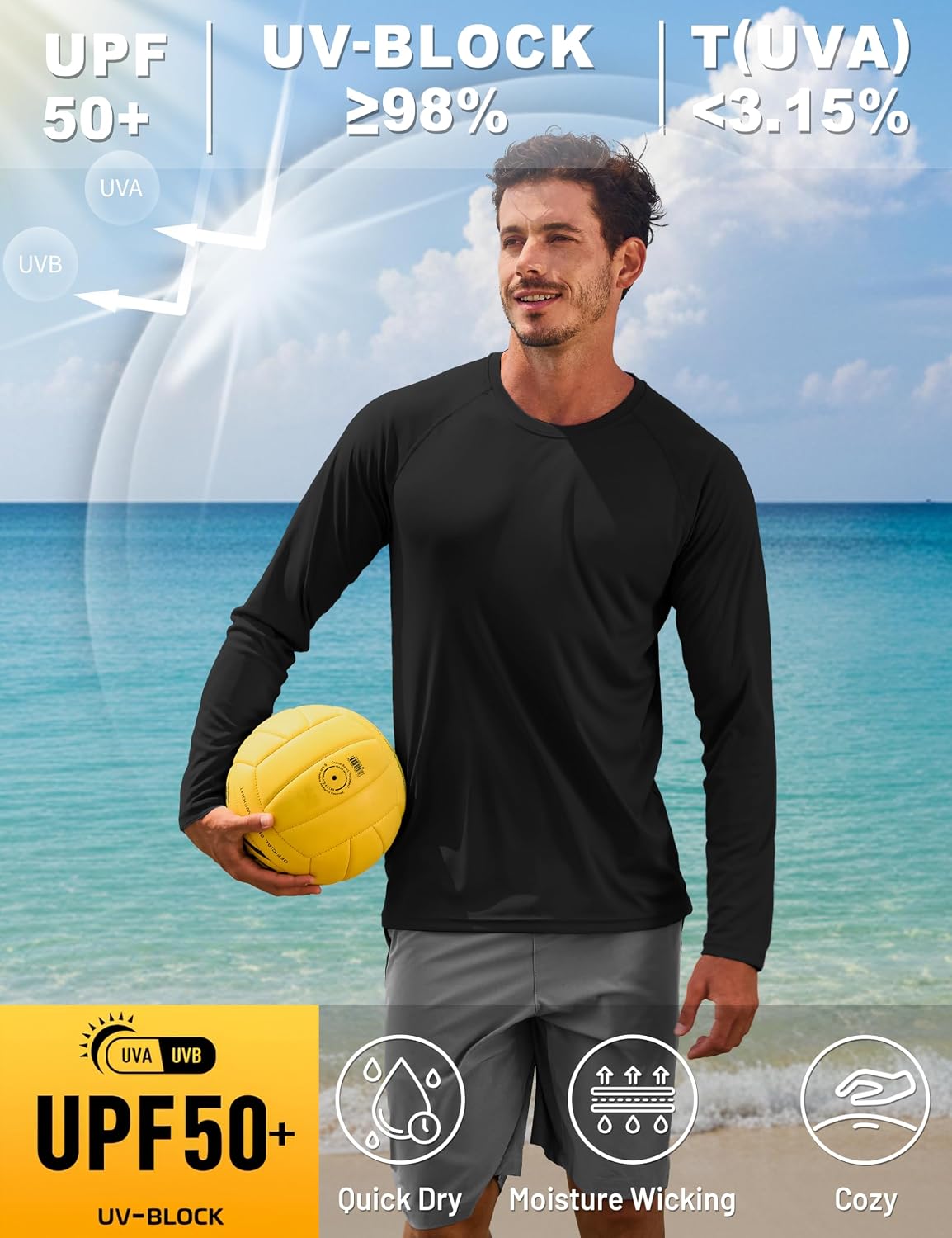 Detalle de TACVASEN UPF 50+ long sleeve T-shirt