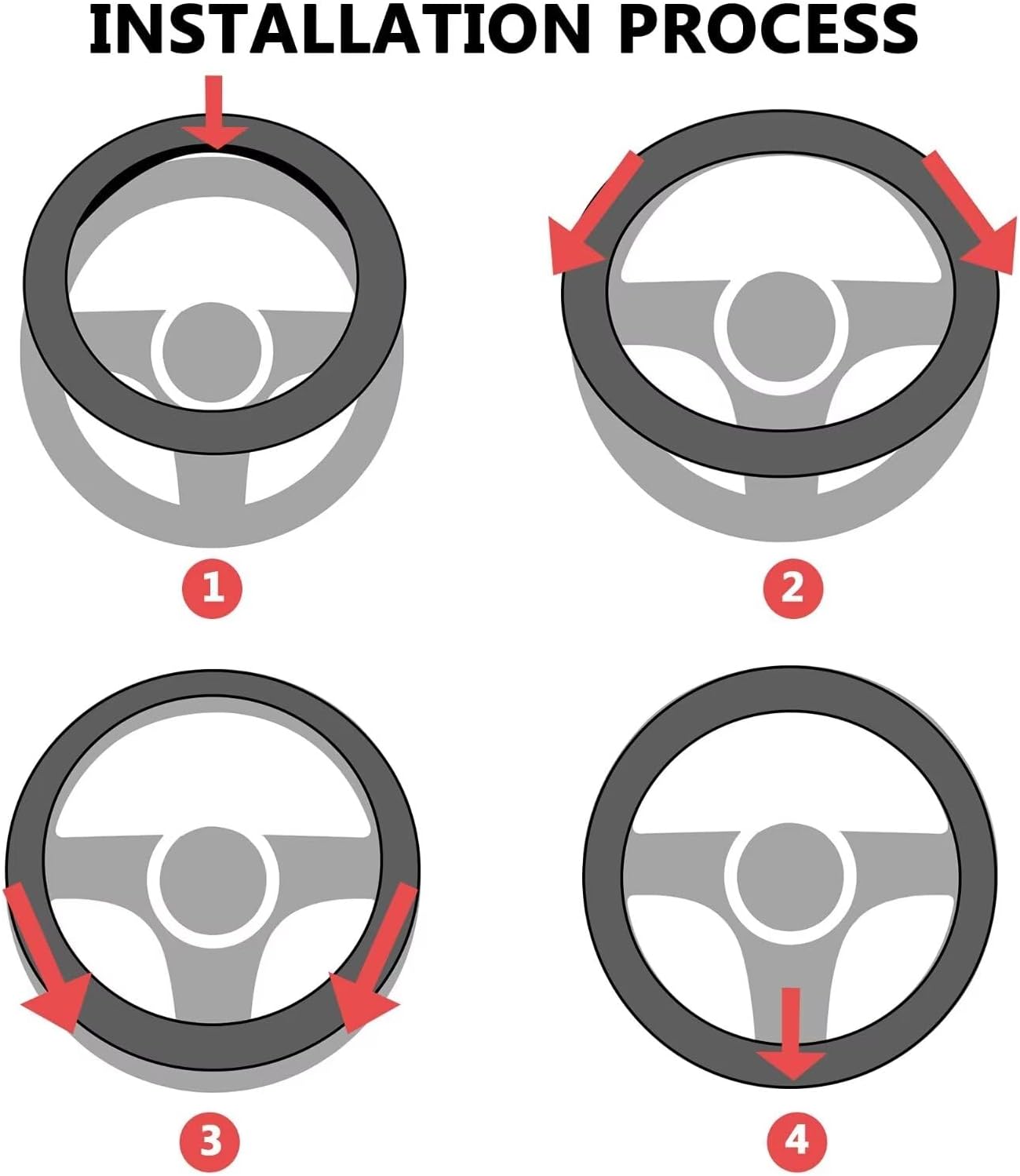 Thumbnail 5 de Pahajim 15 Inch Car Steering Wheel Cover - Soft Microfiber Leather, Breathable and Anti-Slip (Black/White)
