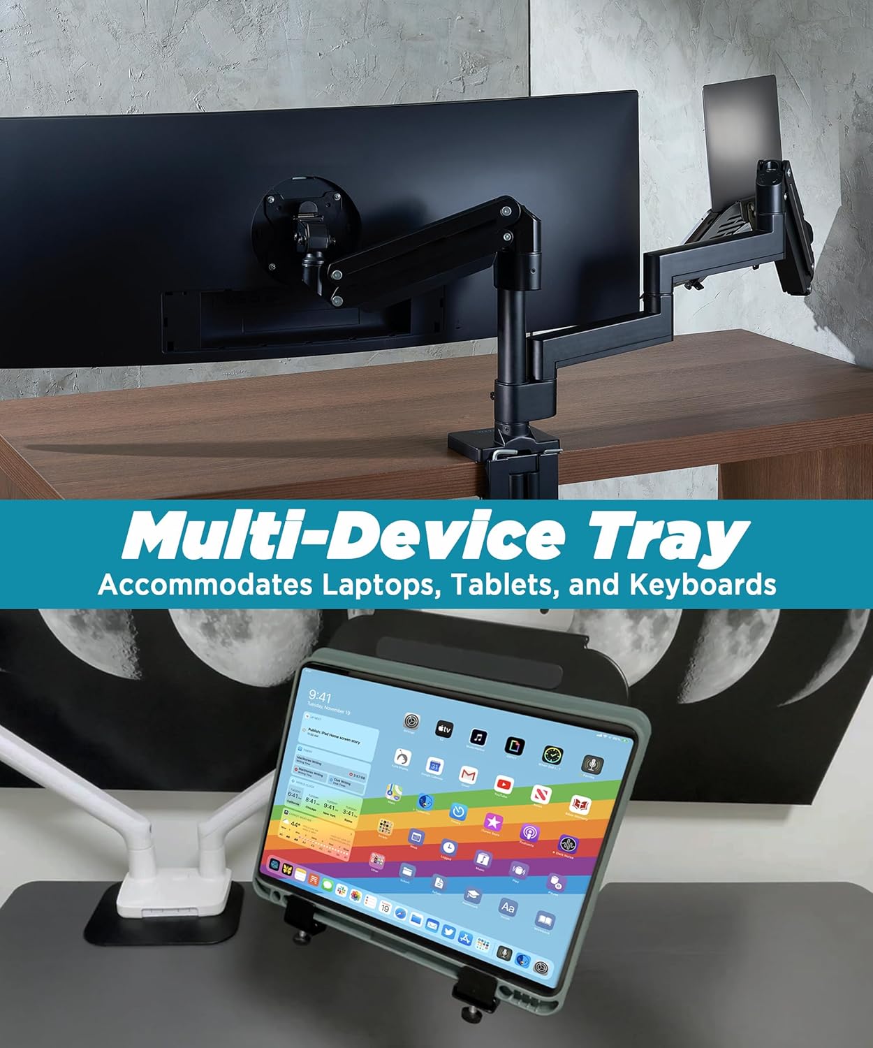 Thumbnail 6 de ULTRARM MAAC-L : plateau ventilé pour ordinateur portable compatible VESA 75/100 (acier) jusqu’à 13 kg