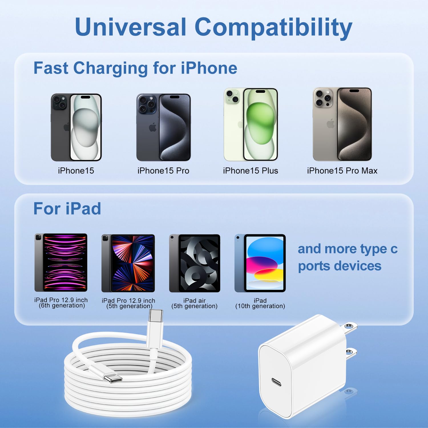 Thumbnail 5 de iPhone 17 Fast Charger 20W with 10ft USB‑C Cable