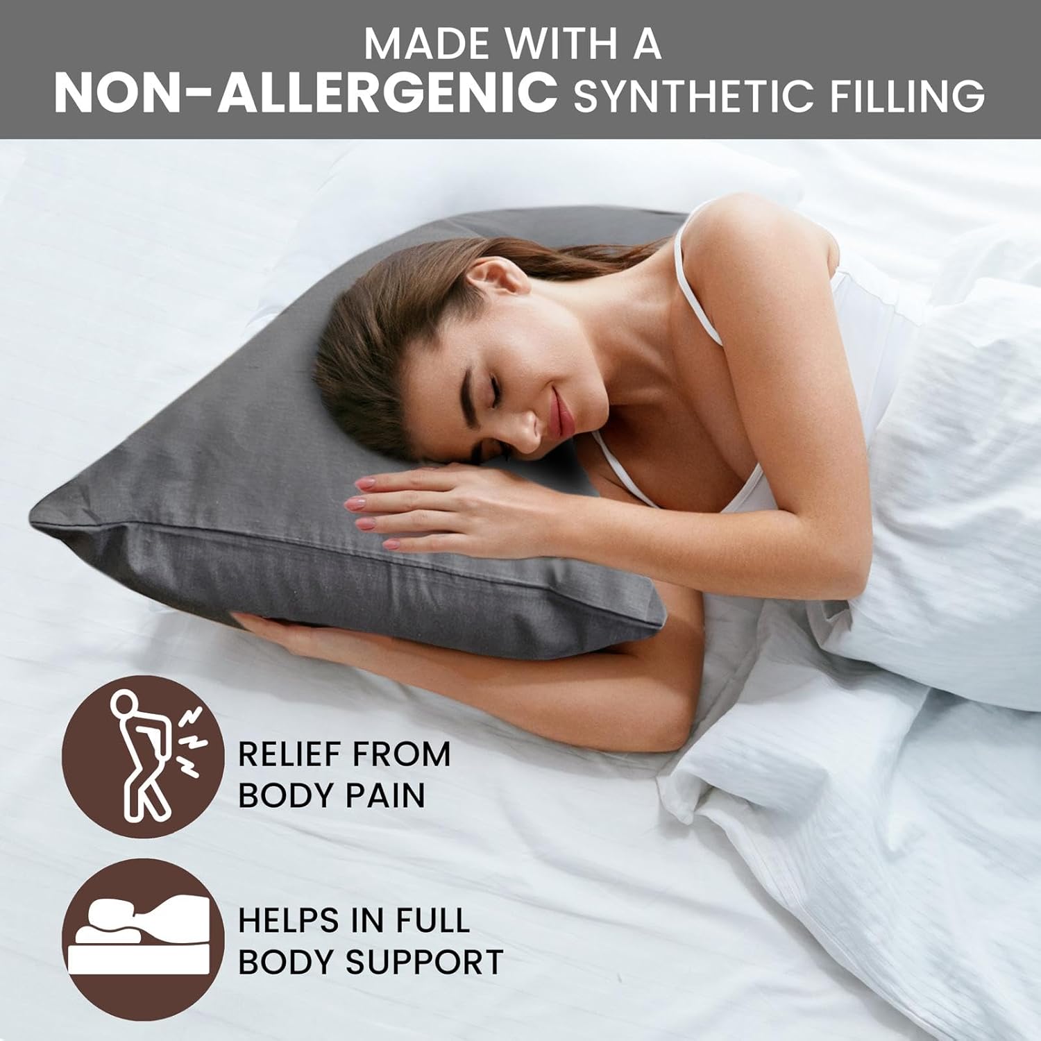 Thumbnail 4 de SYSN V Shaped Triangle Pregnancy Pillow with Cover – Orthopaedic Support for Neck and Back