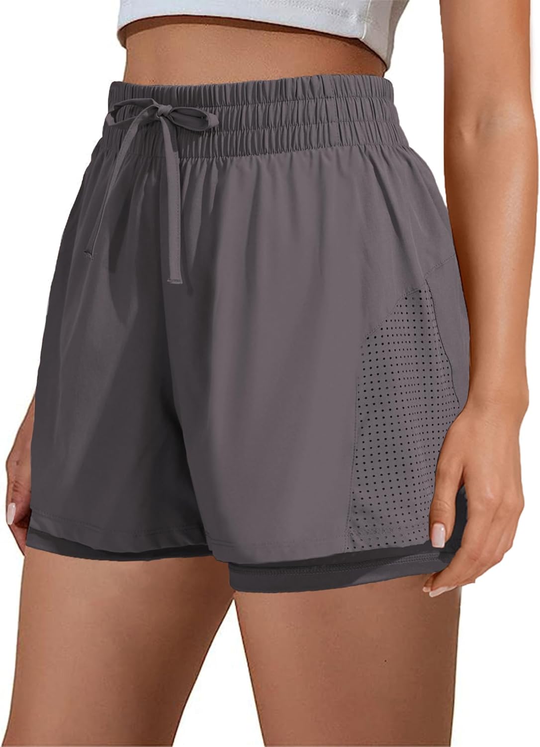 Thumbnail 6 de PINSPARK Pantaloncini Sportivi da Donna 2 in 1 – Allenamento, Vita alta e Tasche