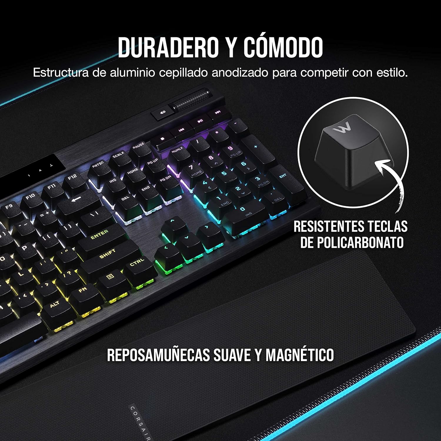 Thumbnail 2 de CORSAIR K70 RGB PRO Teclado mecánico 8000 Hz