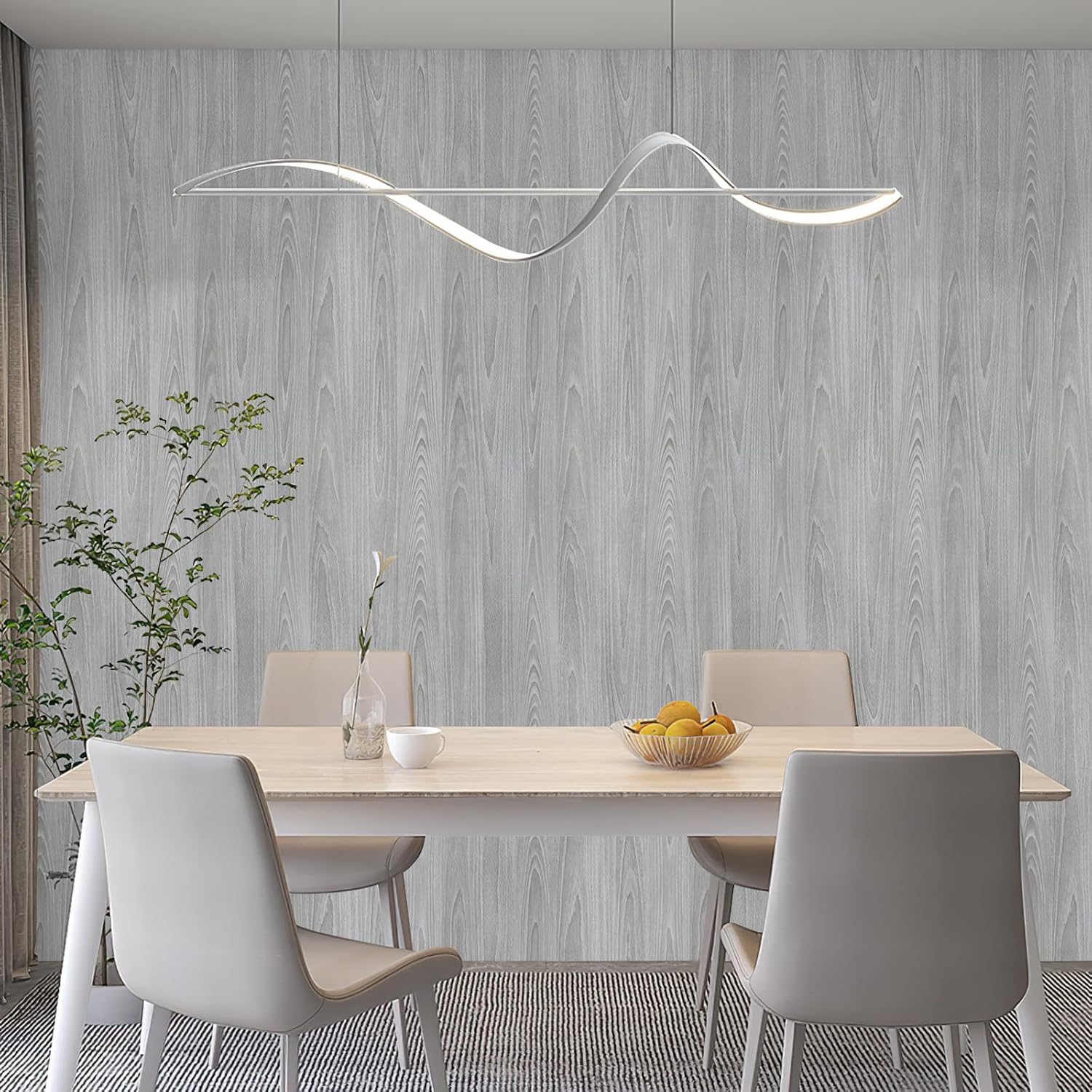 Detalle de Honcet Vinyl Wrap Wood Effect 60x500cm – Self-Adhesive Grey Wood Grain Wallpaper for Furniture and Surfaces