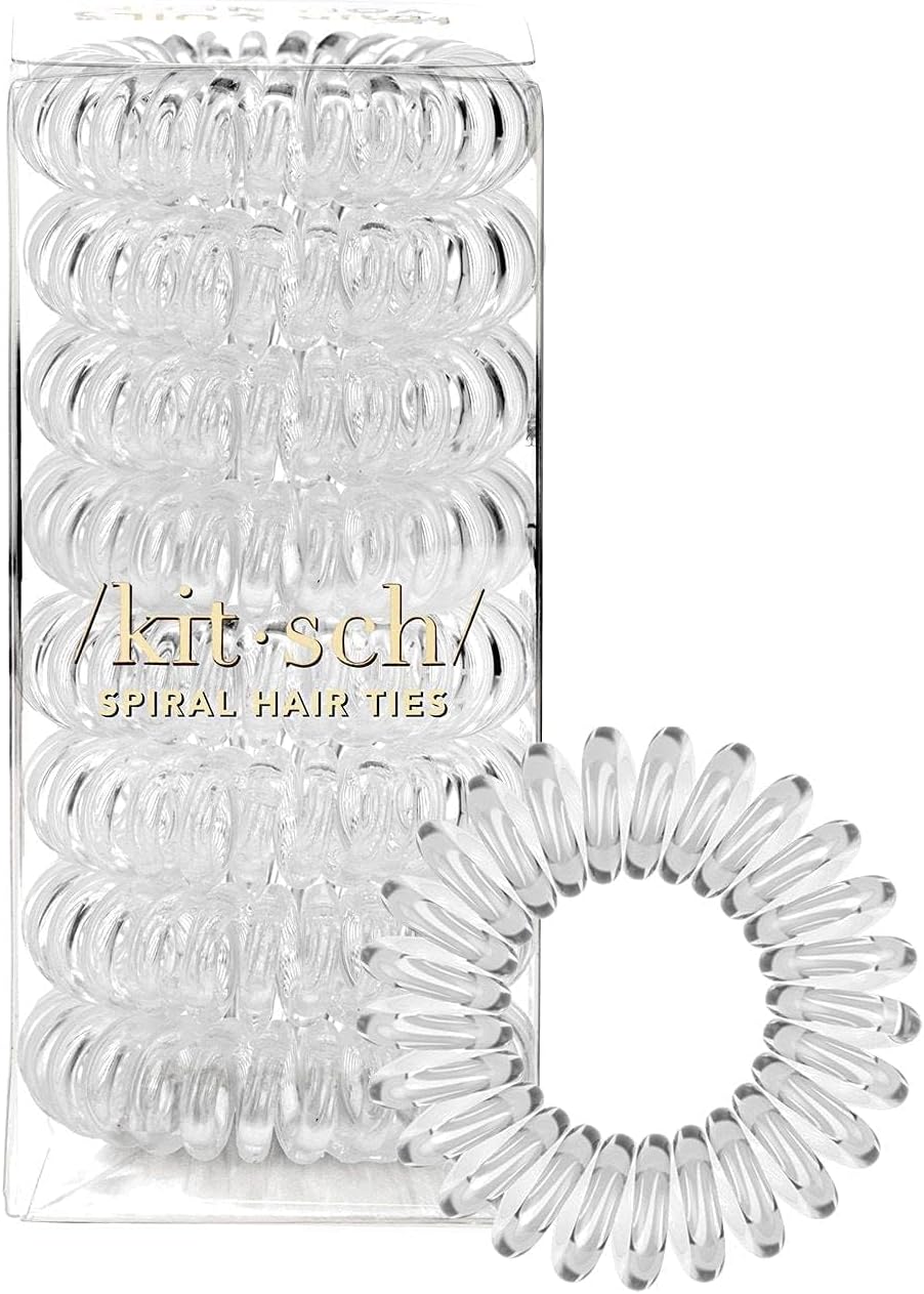 Kitsch Lot 8 élastiques spirale transparents