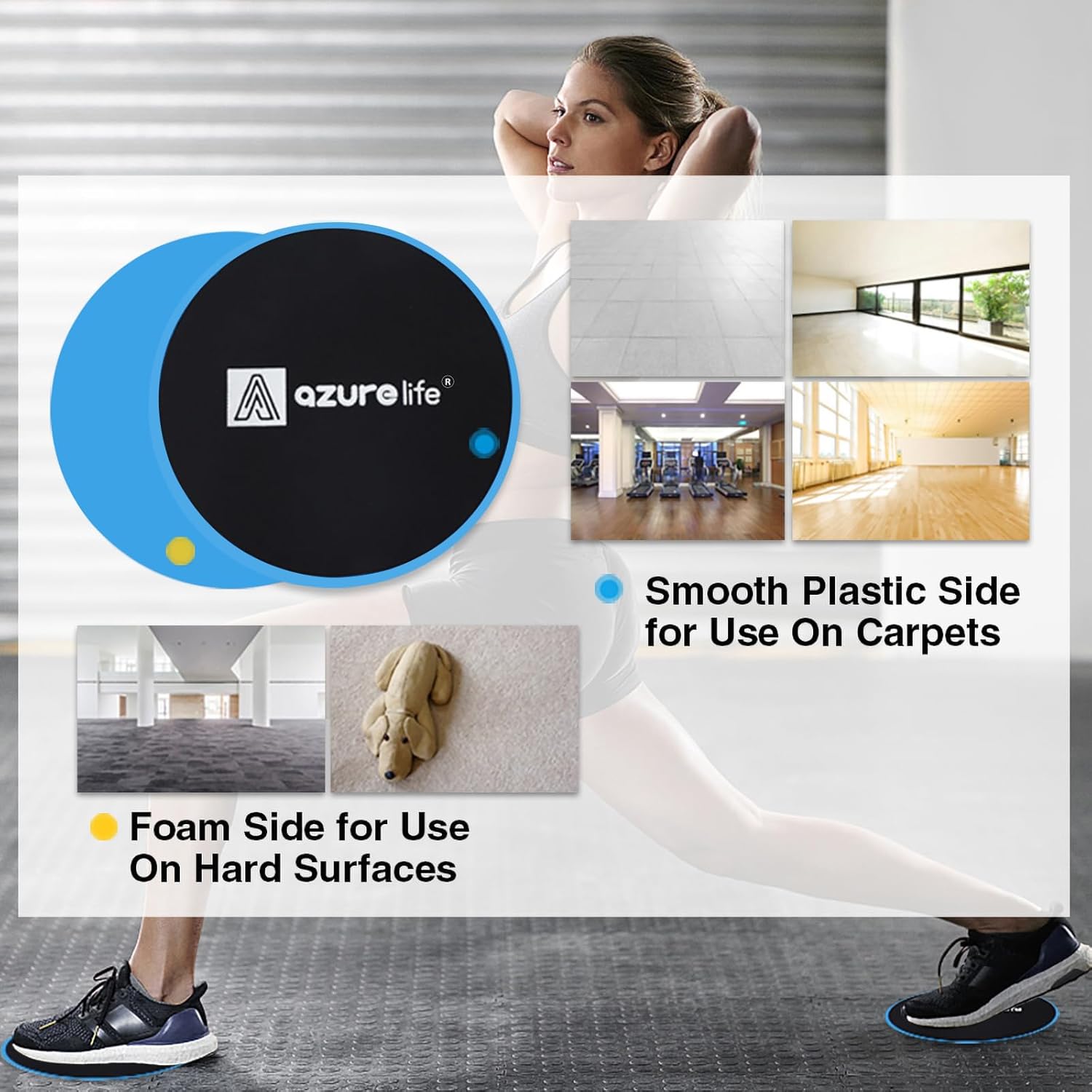 Thumbnail 1 de AzureLife Exercise Core Sliders ⚙
