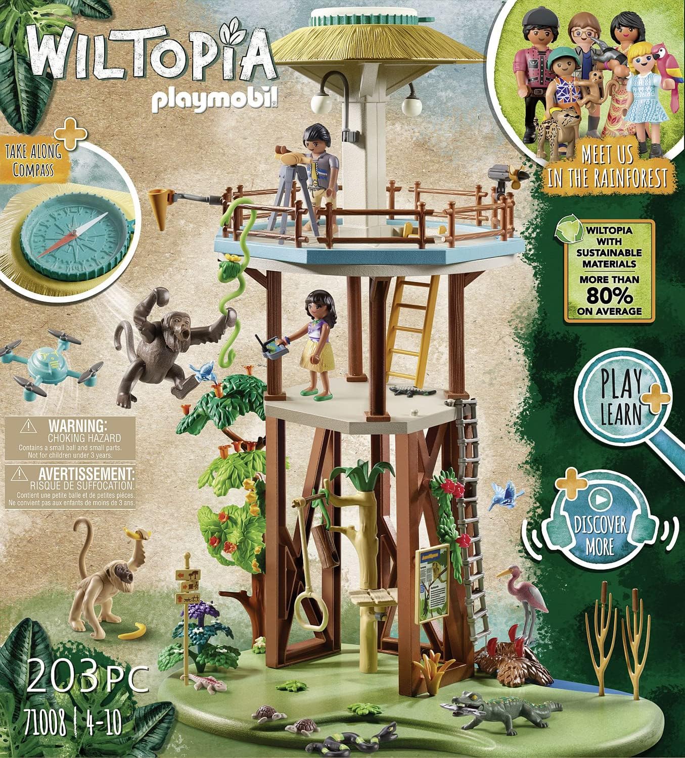 Thumbnail 2 de PLAYMOBIL Wiltopia Centro di osservazione Animali 203 pezzi