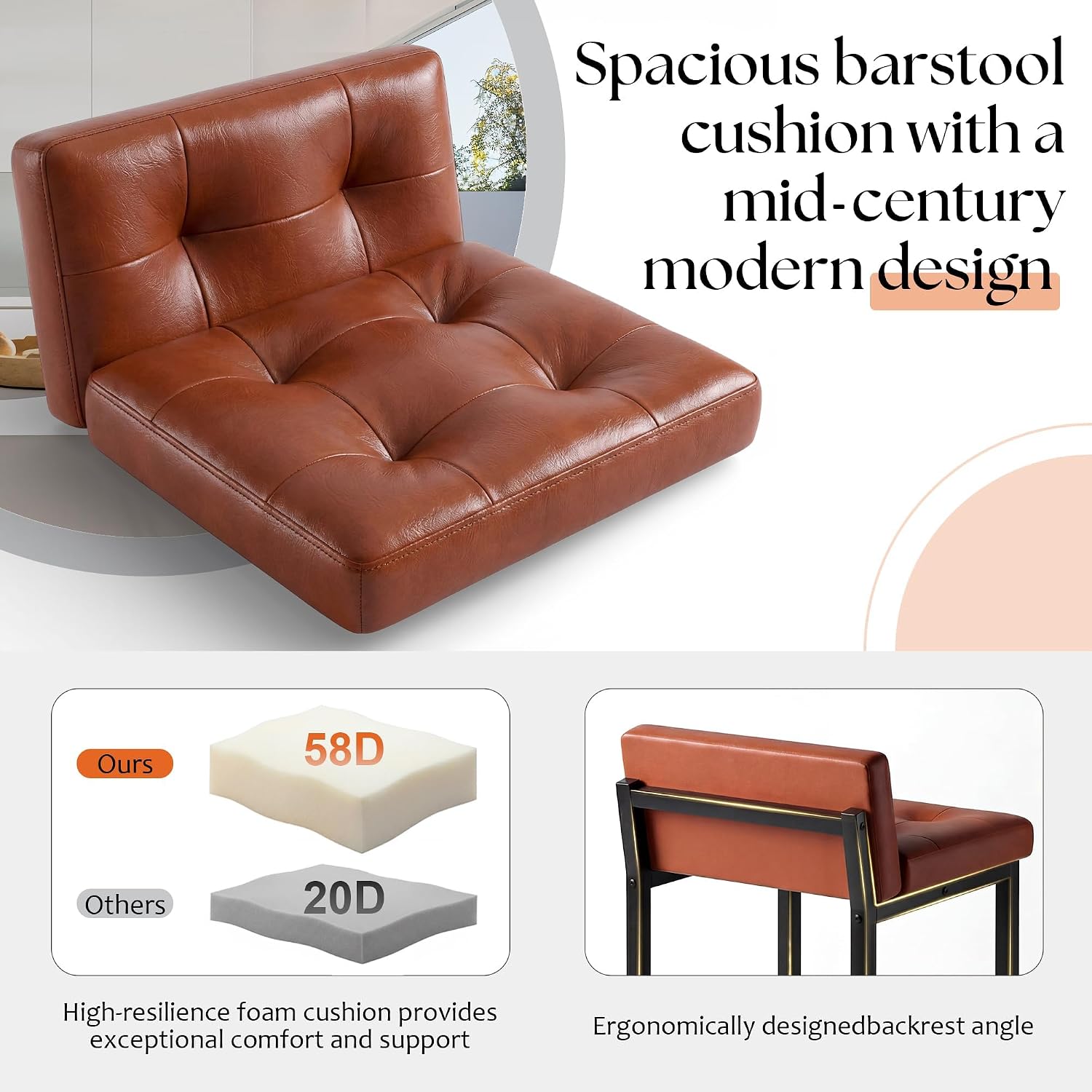 Thumbnail 6 de Juoerce Bar Stools, Faux Leather