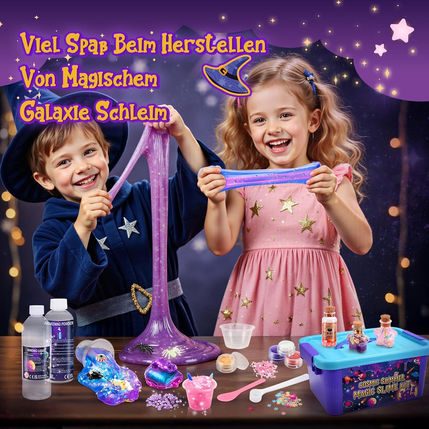 Detalle de Hapikids Galaxy Slime Set – DIY Schleim Bastelset für Kinder (6–12 Jahre)