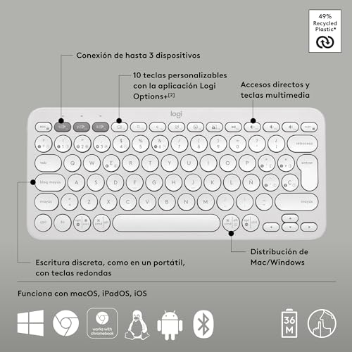 Thumbnail 6 de Logitech Pebble Keys 2 K380s: teclado Bluetooth 3 dispositivos, diseño compacto y sostenible