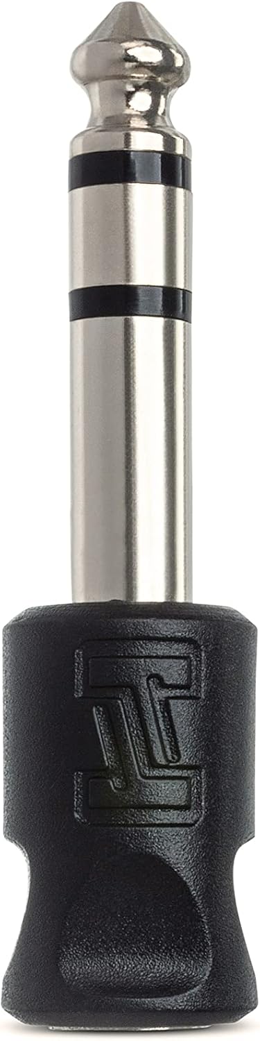 Detalle de Hosa GPM-103 hörlursadapter, 3,5 mm TRS till 1/4-tums TRS, svart