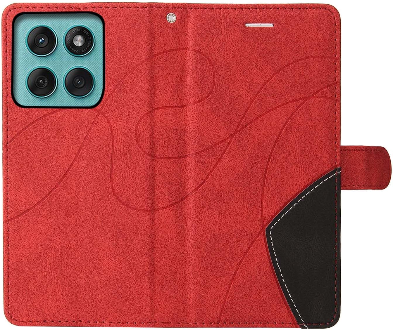 Thumbnail 5 de CXTCASE Flip-Hülle für Motorola Edge 60 Fusion – rotes PU-Leder Flip Case mit Kartenfächern