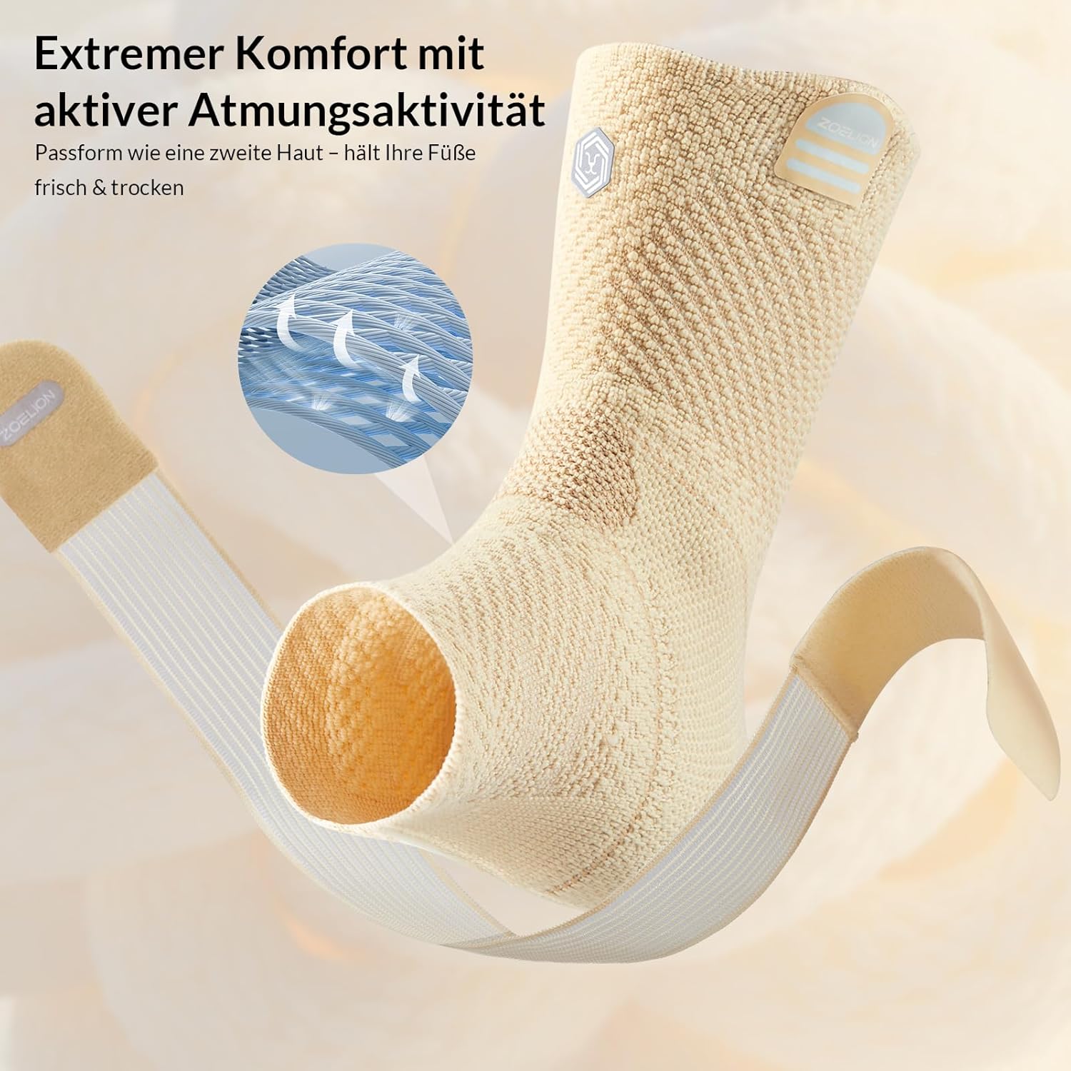 Thumbnail 4 de ZOELION Knöchelbandage mit 3D-Strick-Netzgewebe (verstellbar) – Bandage für Sprunggelenk, Plantarfasziitis & Achillessehne