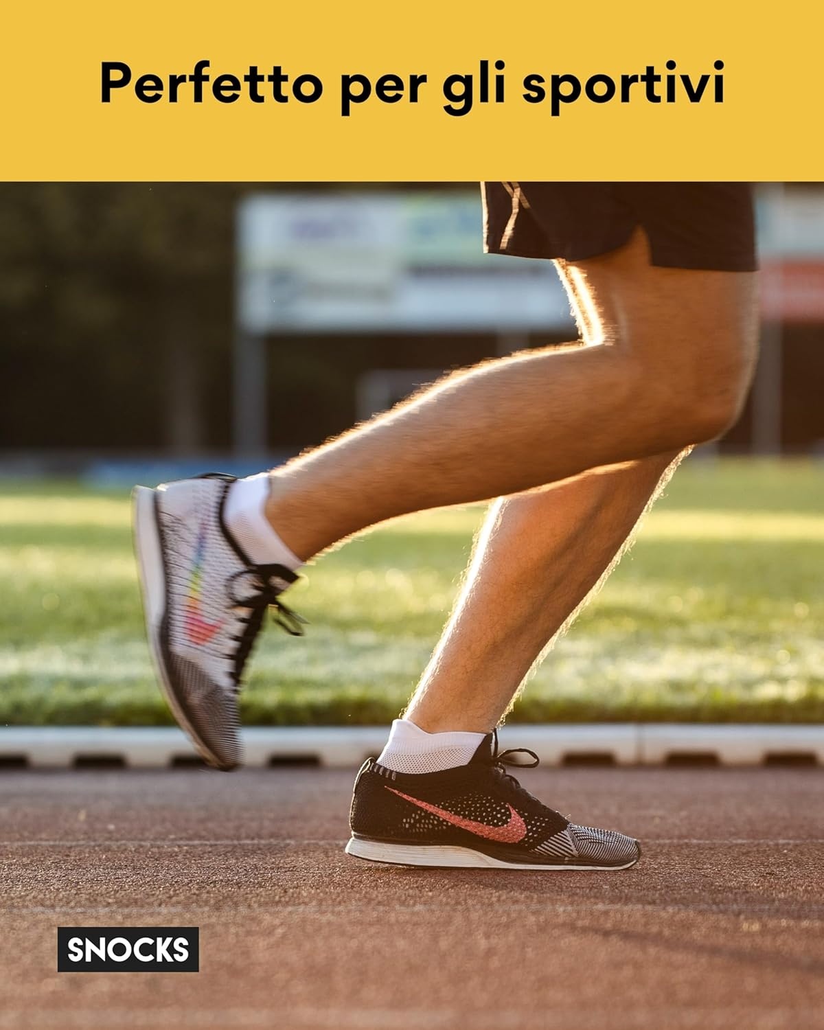 Thumbnail 1 de Snocks 4 paia di calzini running in cotone organico antivesciche e antiscivolo taglia 35-50 (unisex)