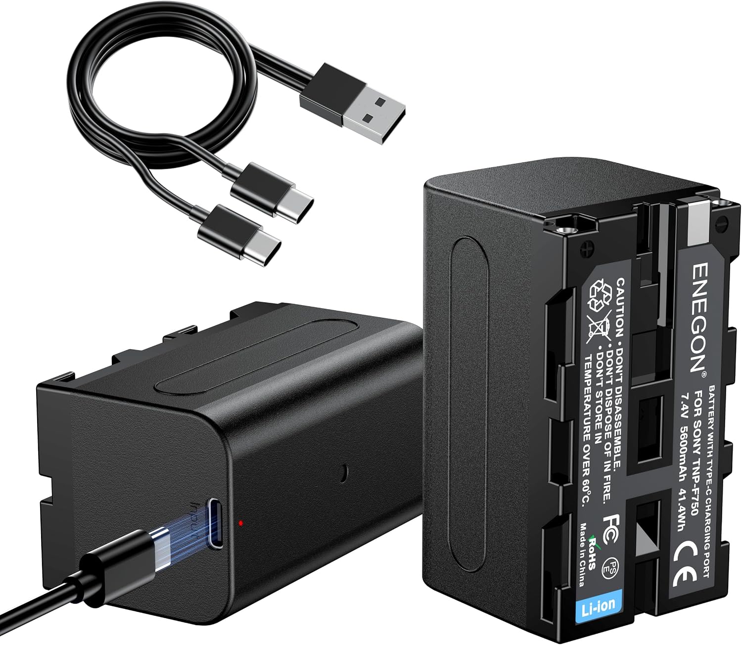 Detalle de ENEGON NP-F750 Ersatzakkus 5600mAh Doppelpack